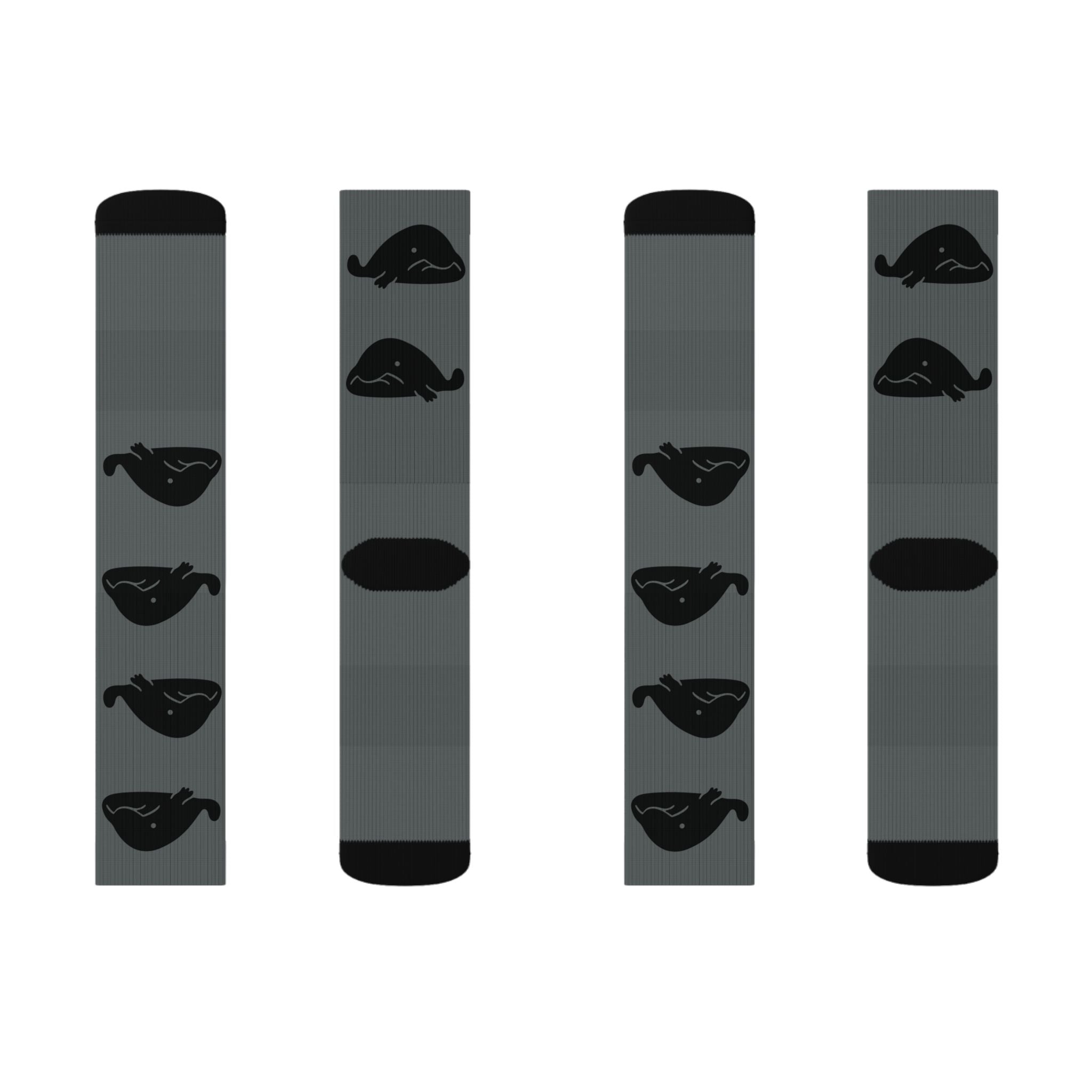 Gray Blob Fish Fleece-Lined Socks