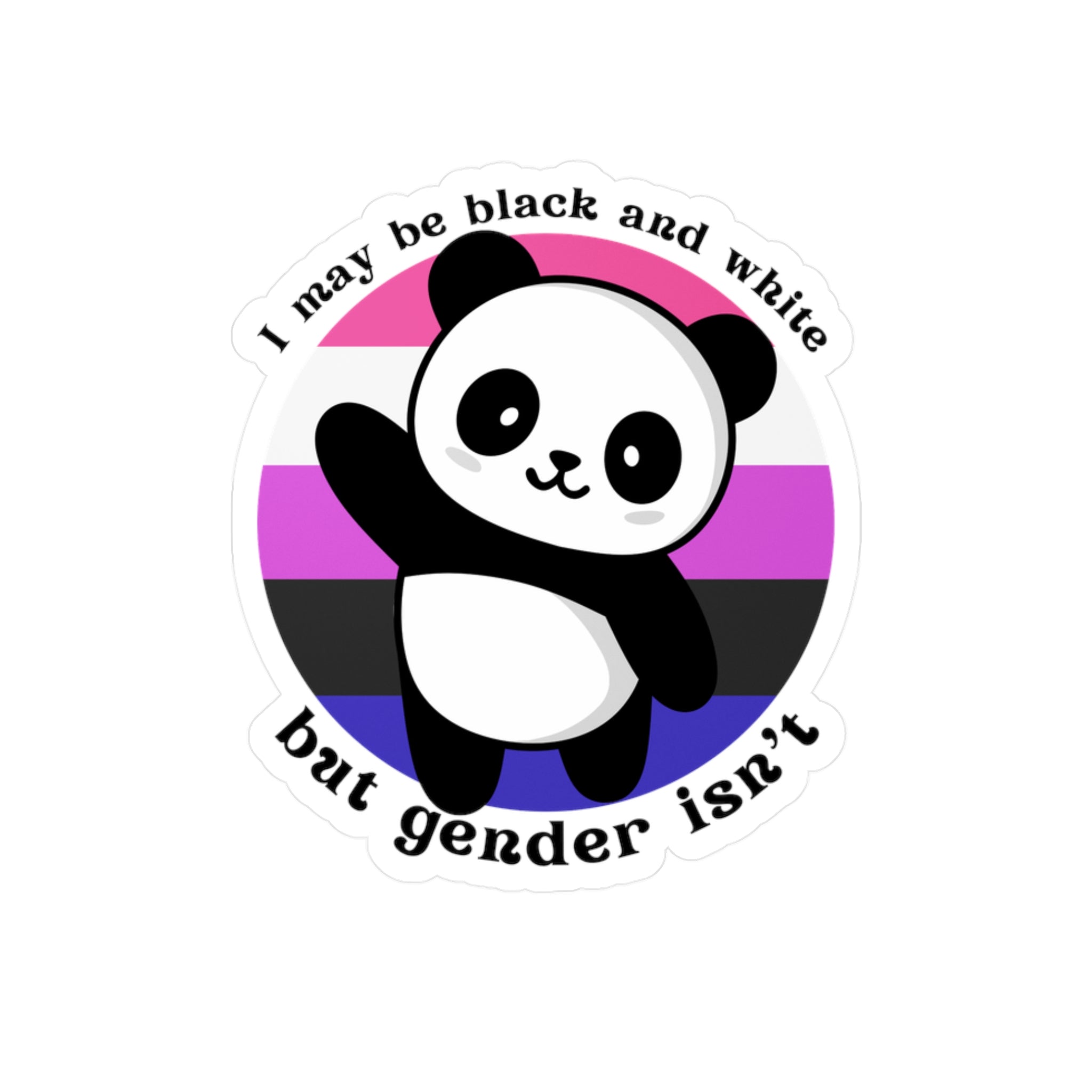 Genderfluid Pride Panda Sticker