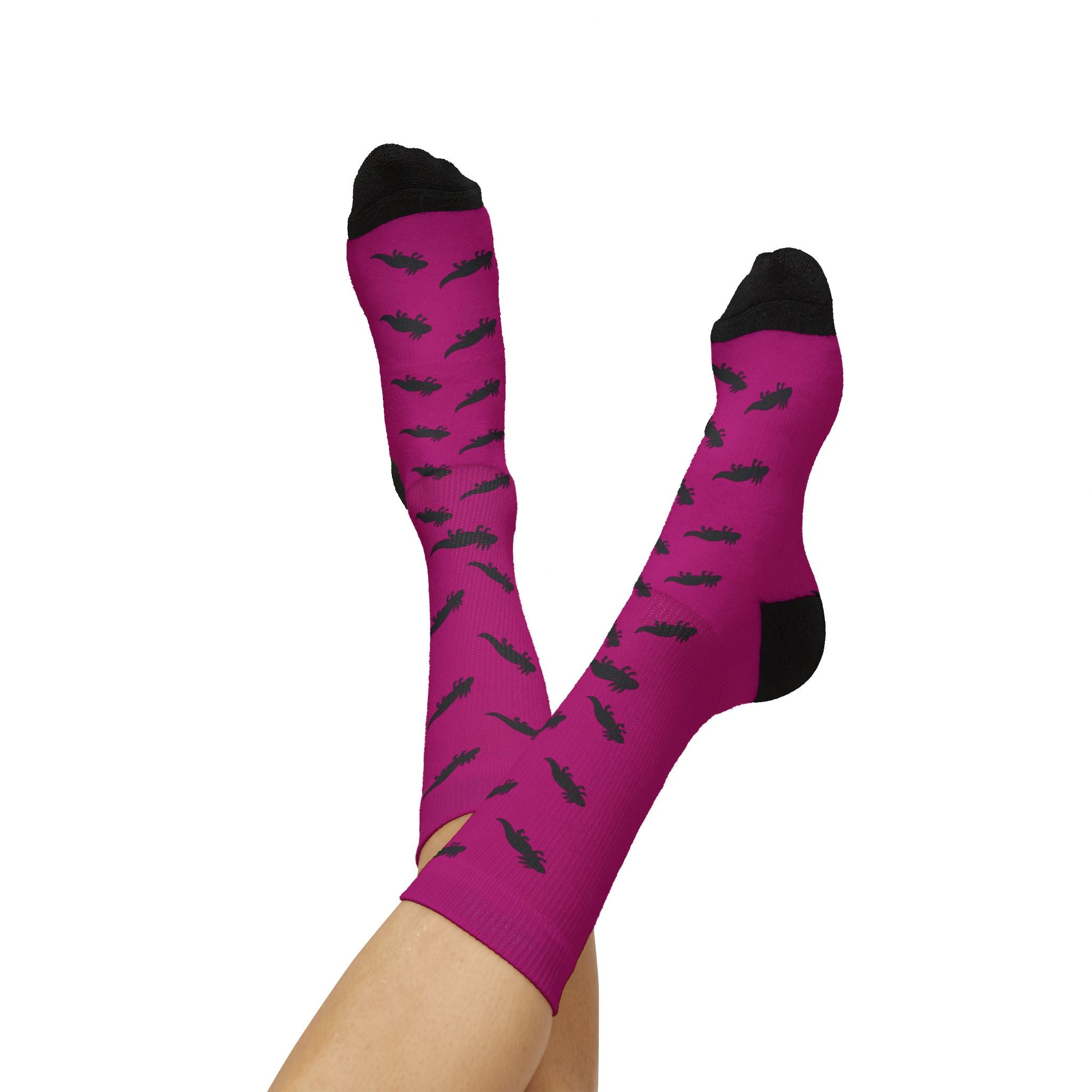 Pink Axolotl Fleece-Lined Socks