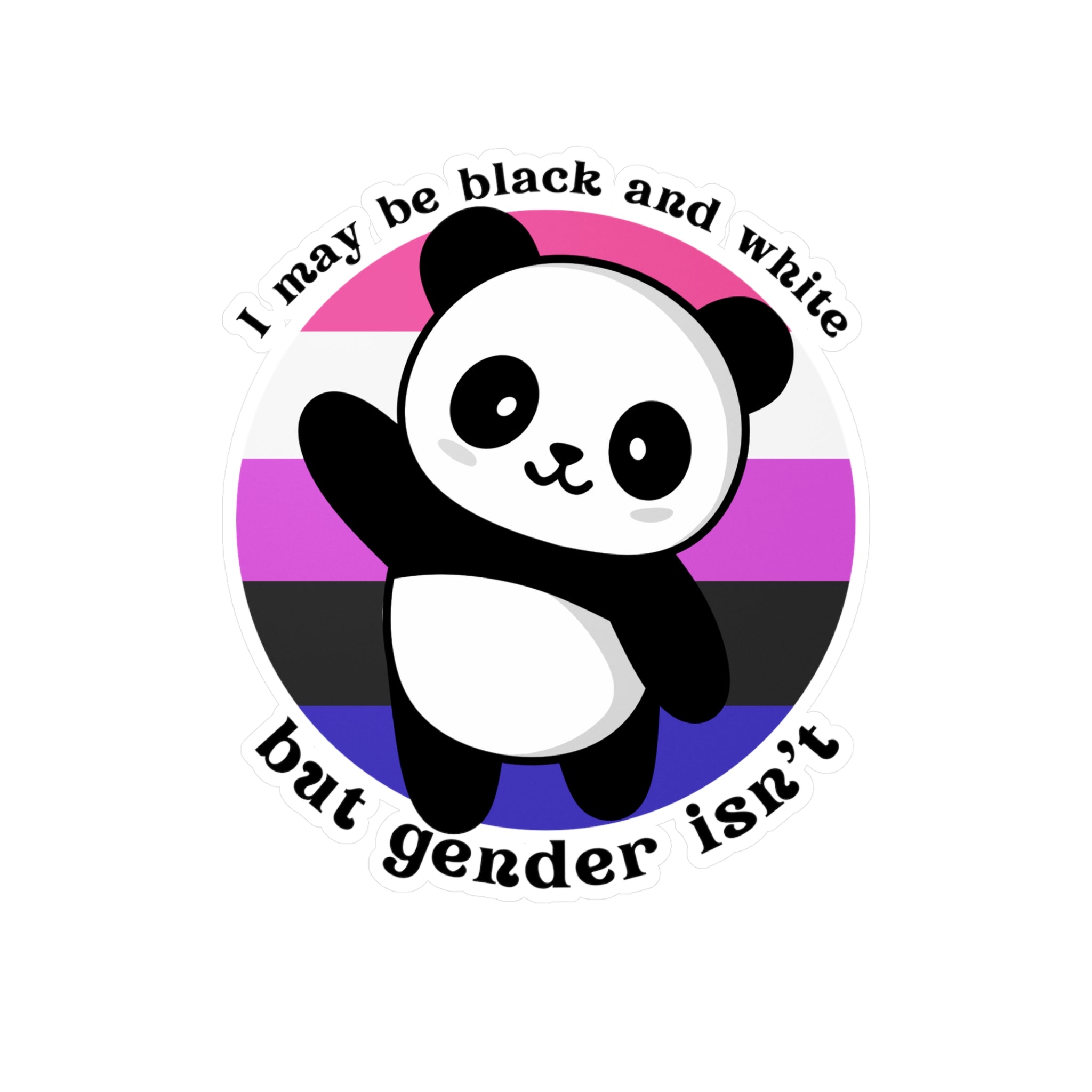 Genderfluid Pride Panda Sticker