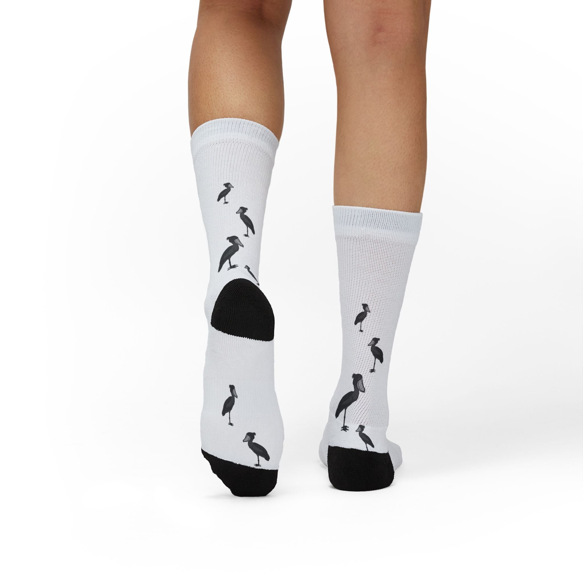 White Shoebill Stork Fleece-Lined Socks