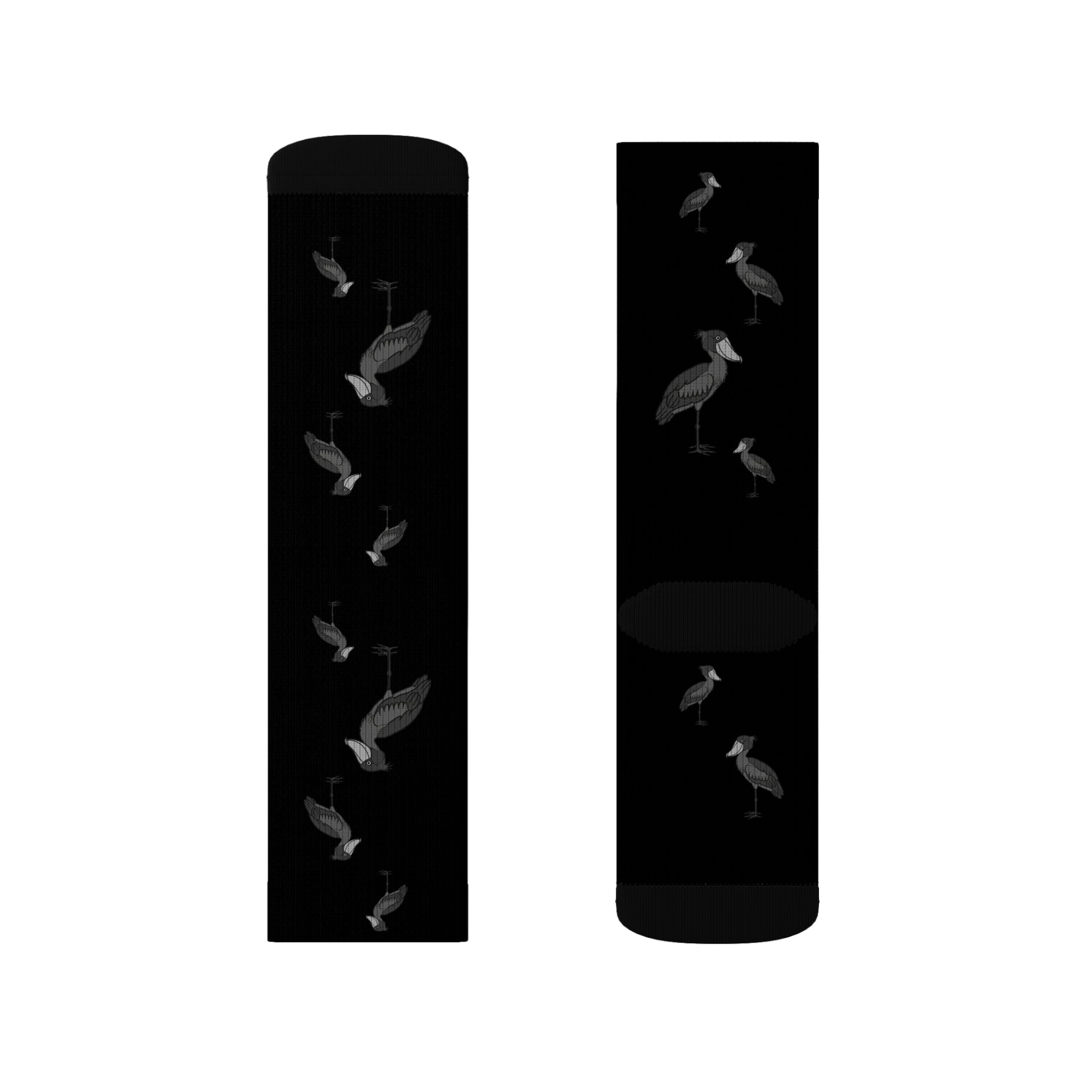 Black Shoebill Stork Fleece-Lined Socks