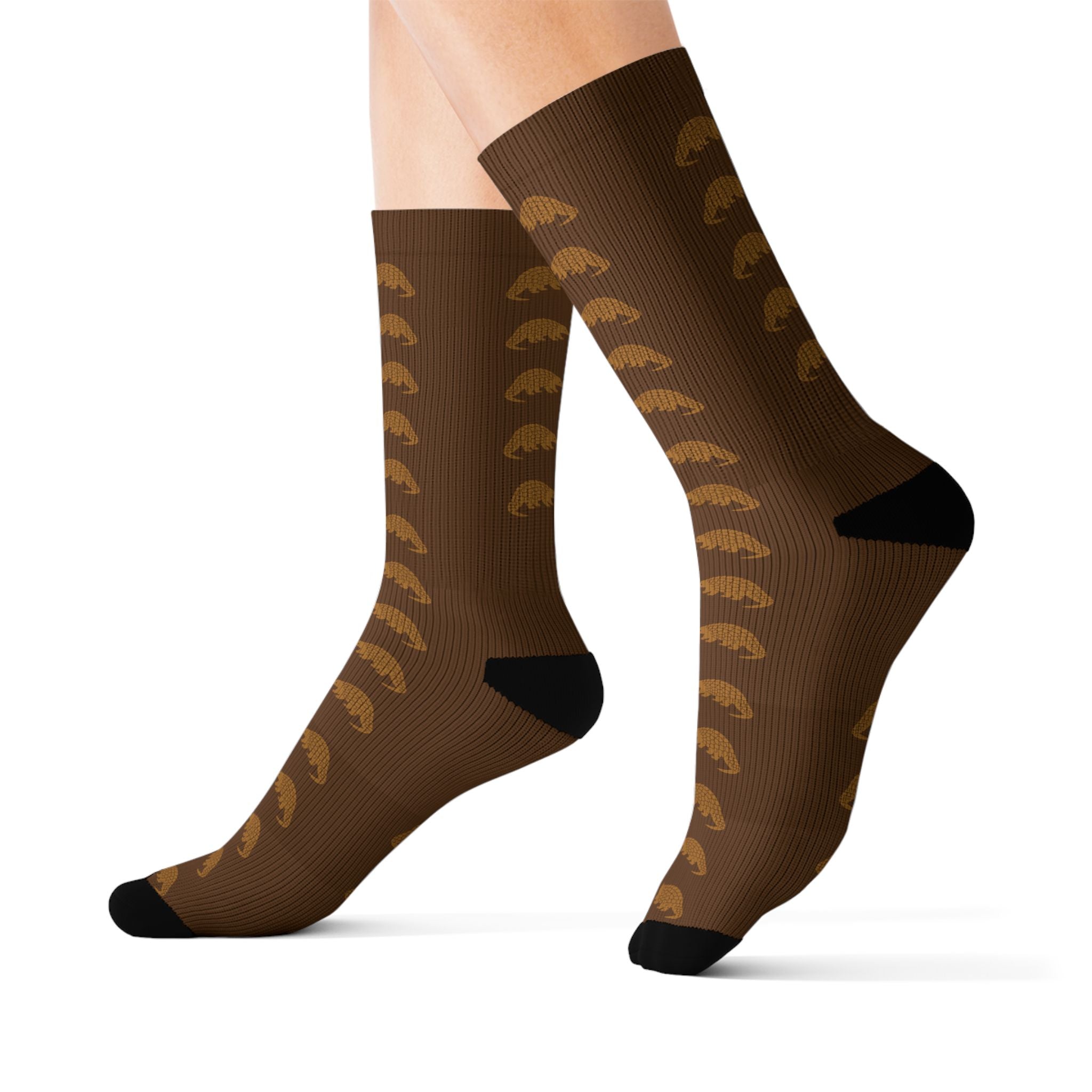 Brown Pangolin Fleece-Lined Socks