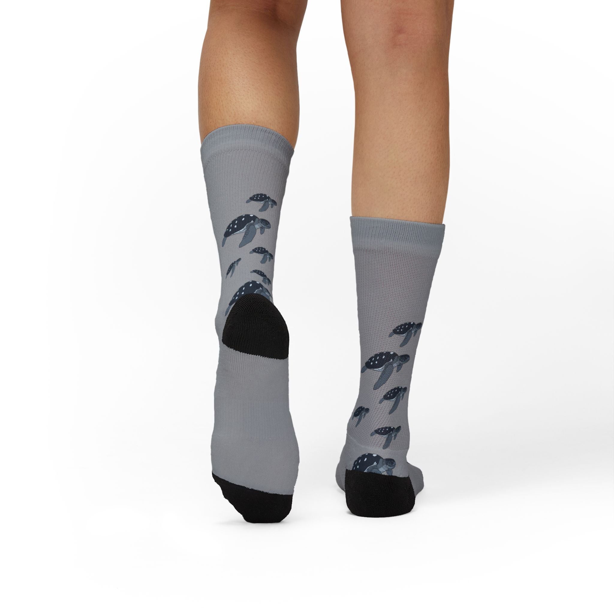 Gray Leatherback Sea Turtle Fleece-Lined Socks