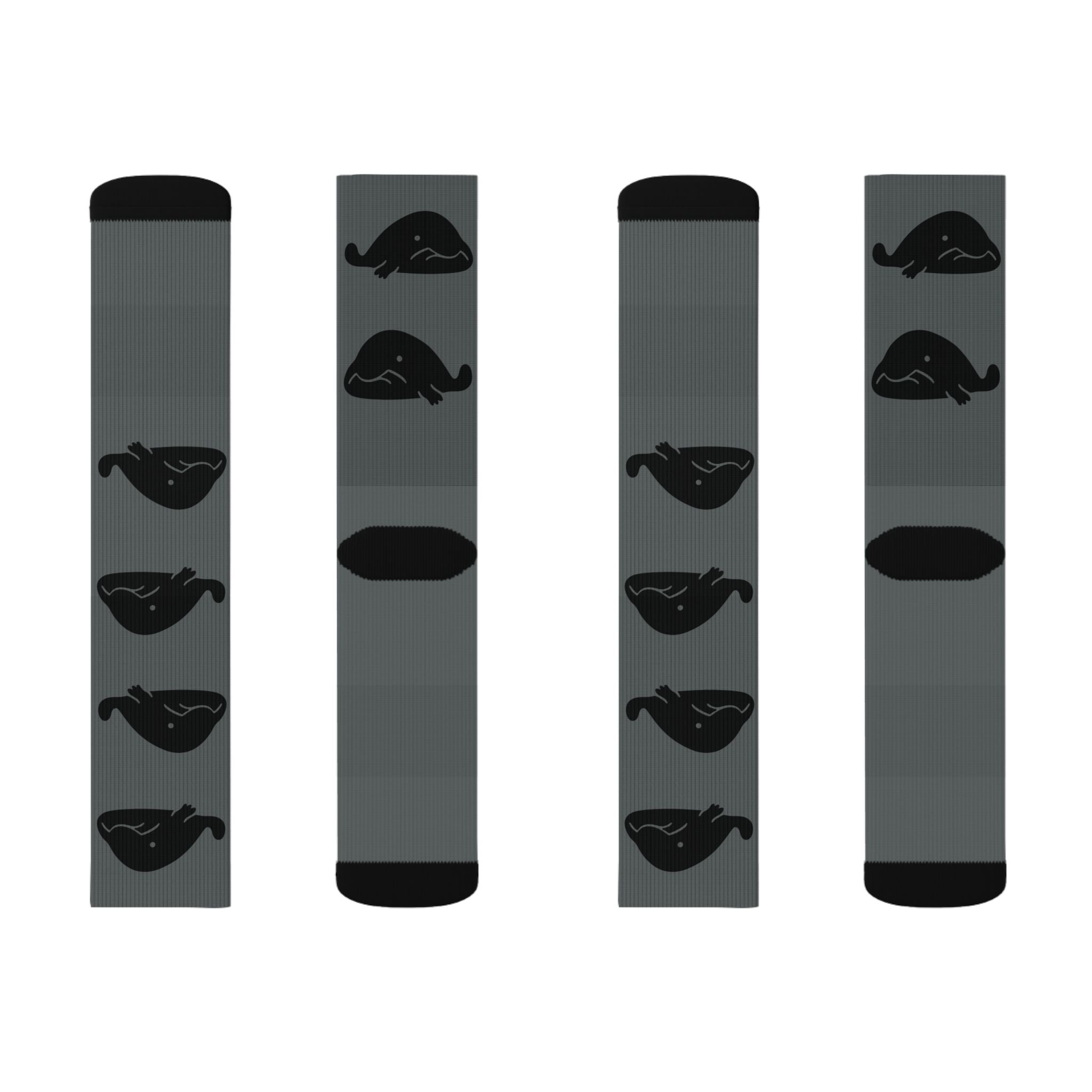 Gray Blob Fish Fleece-Lined Socks