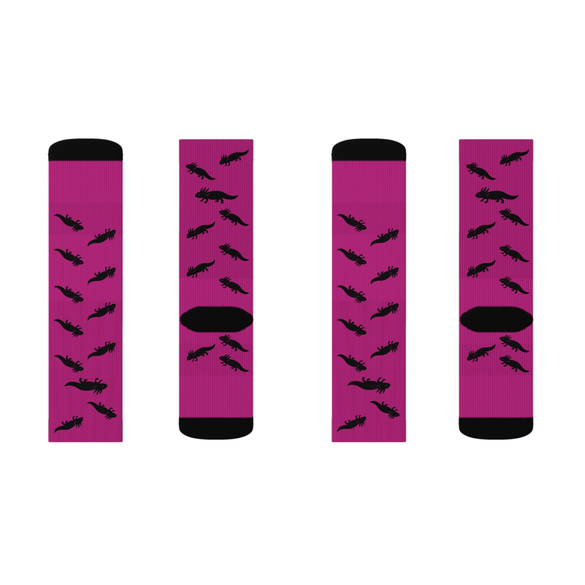 Pink Axolotl Fleece-Lined Socks