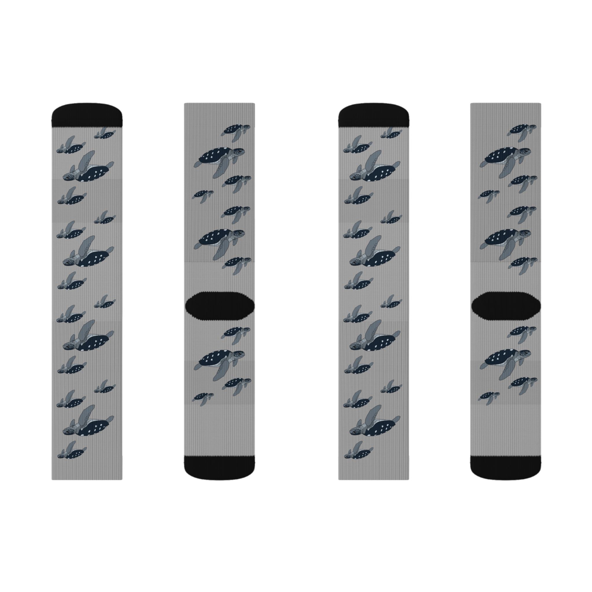 Gray Leatherback Sea Turtle Fleece-Lined Socks