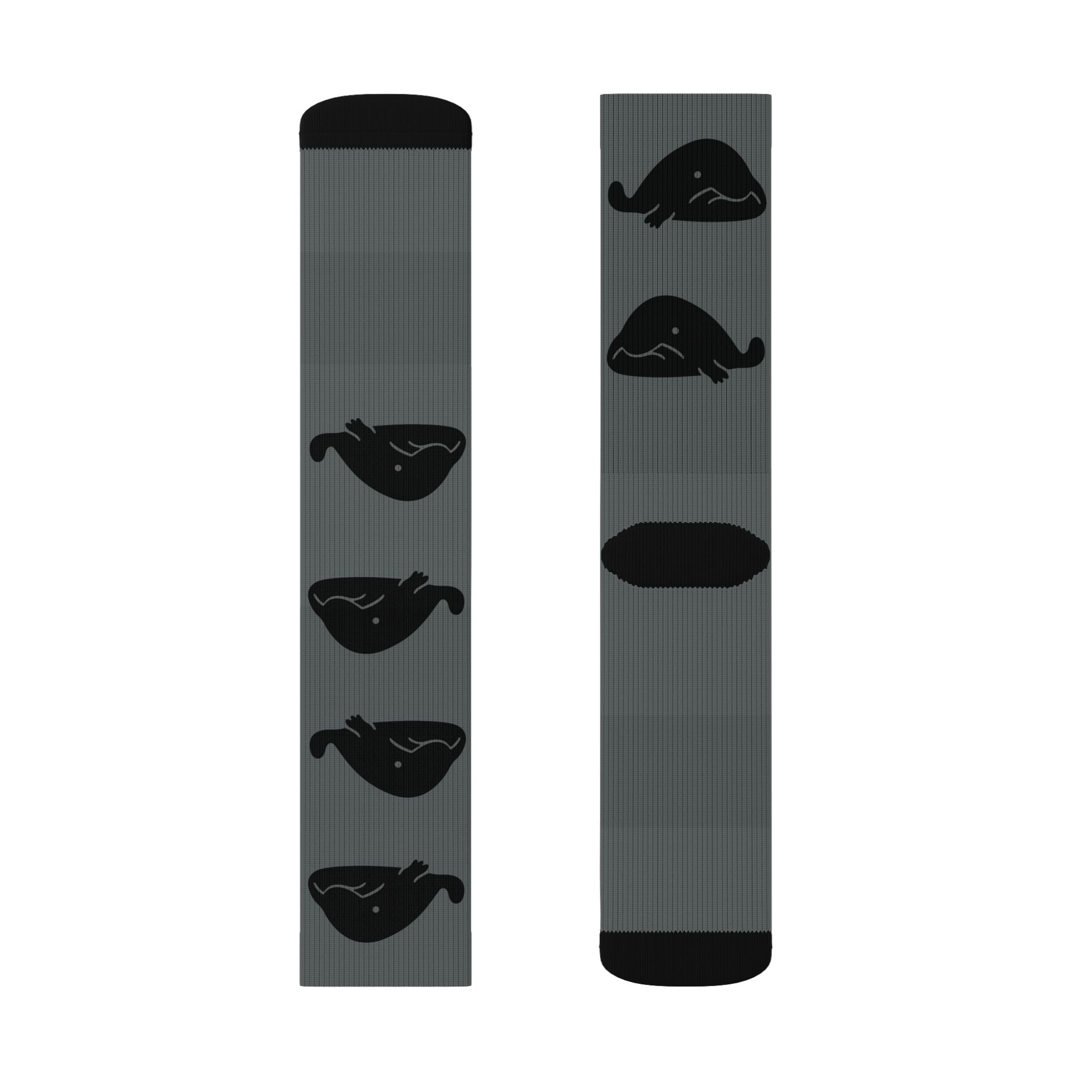 Gray Blob Fish Fleece-Lined Socks