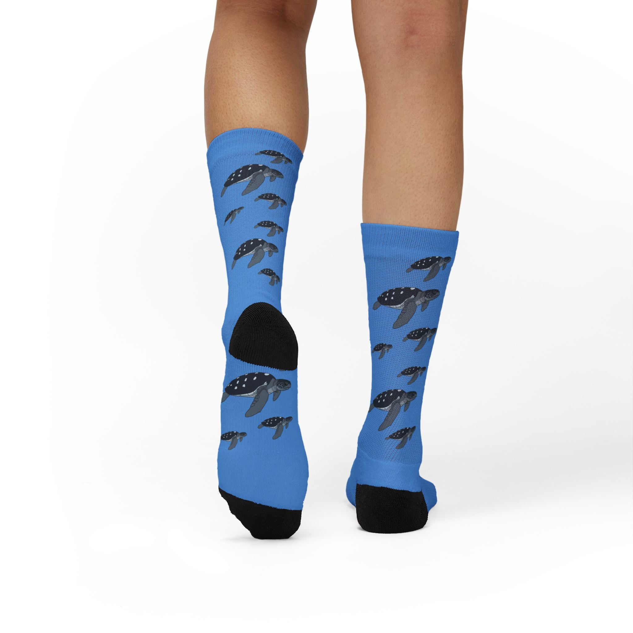 Blue Leatherback Sea Turtle Fleece-Lined Socks
