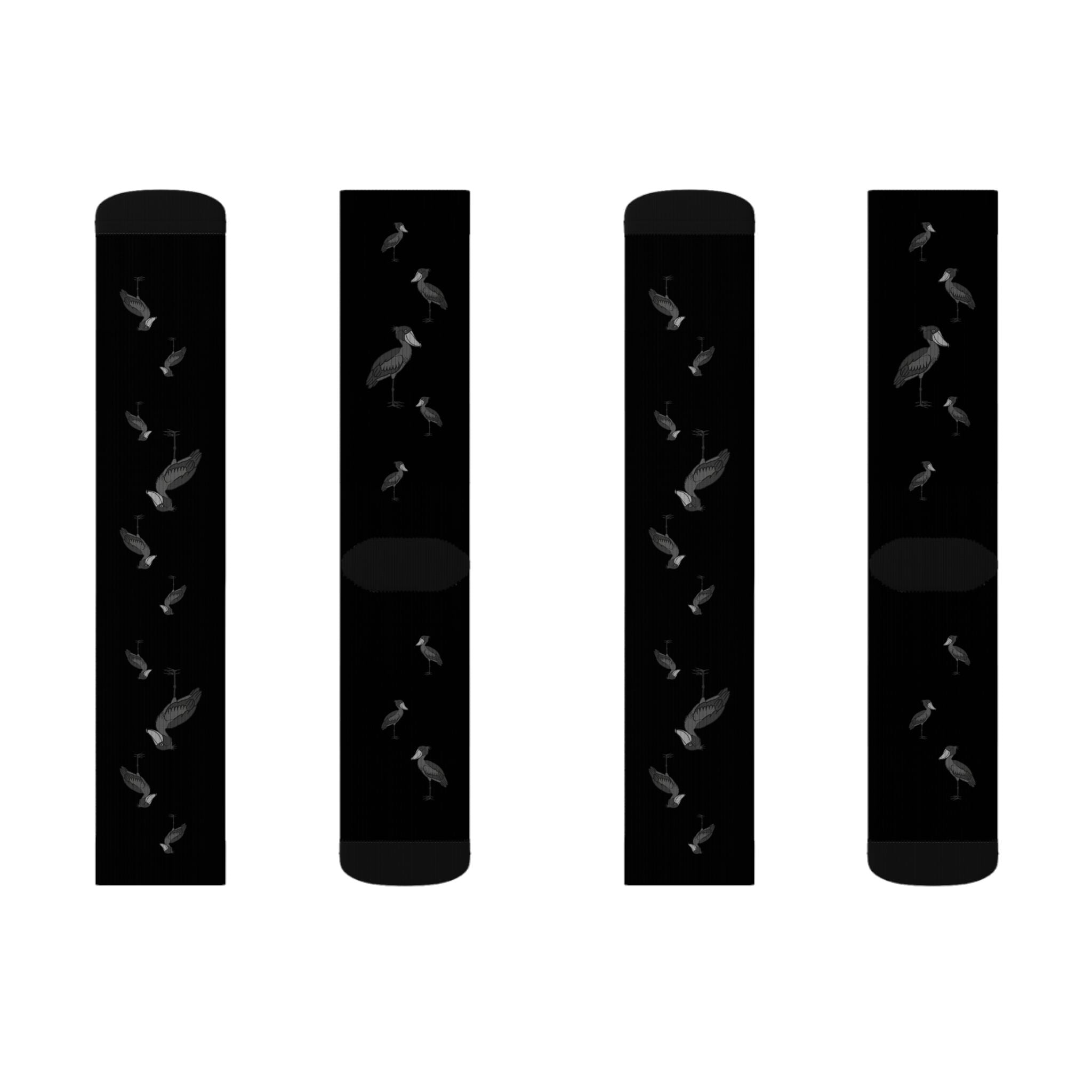 Black Shoebill Stork Fleece-Lined Socks