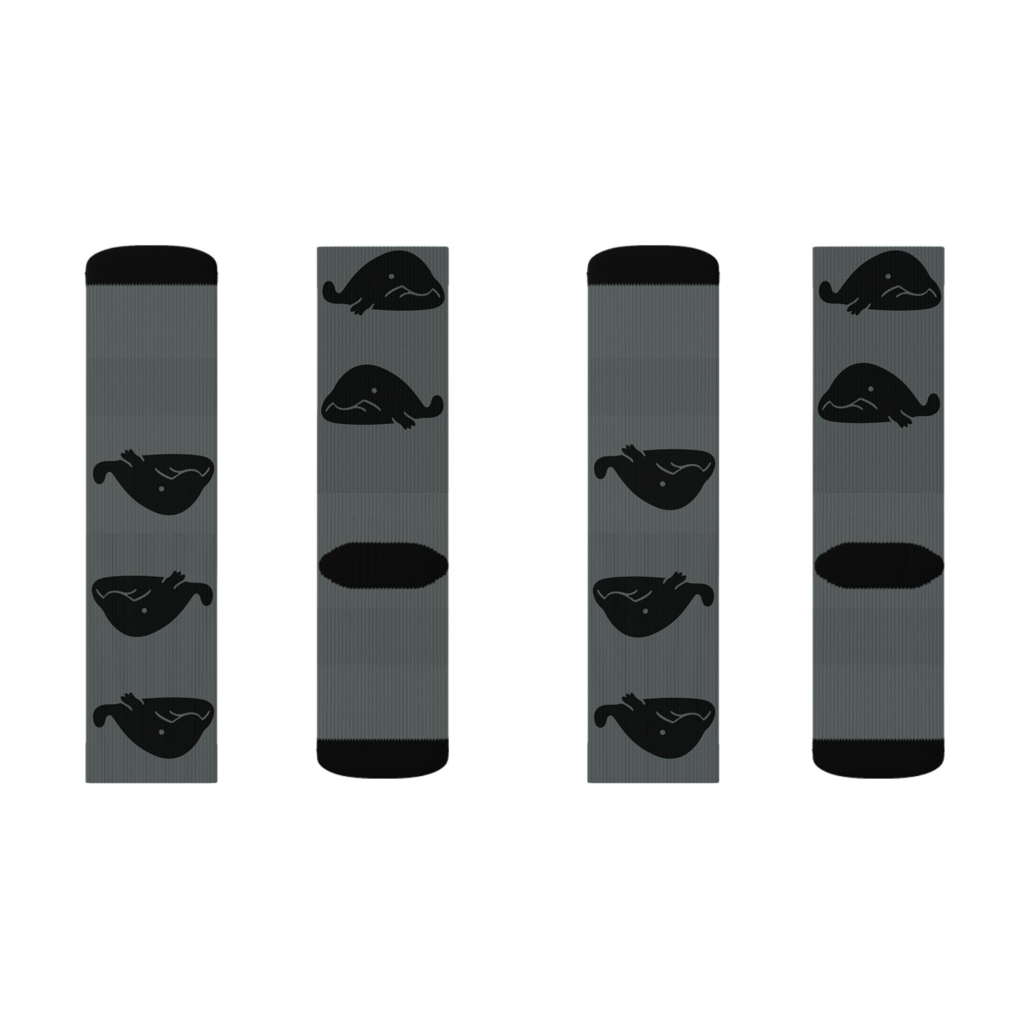 Gray Blob Fish Fleece-Lined Socks