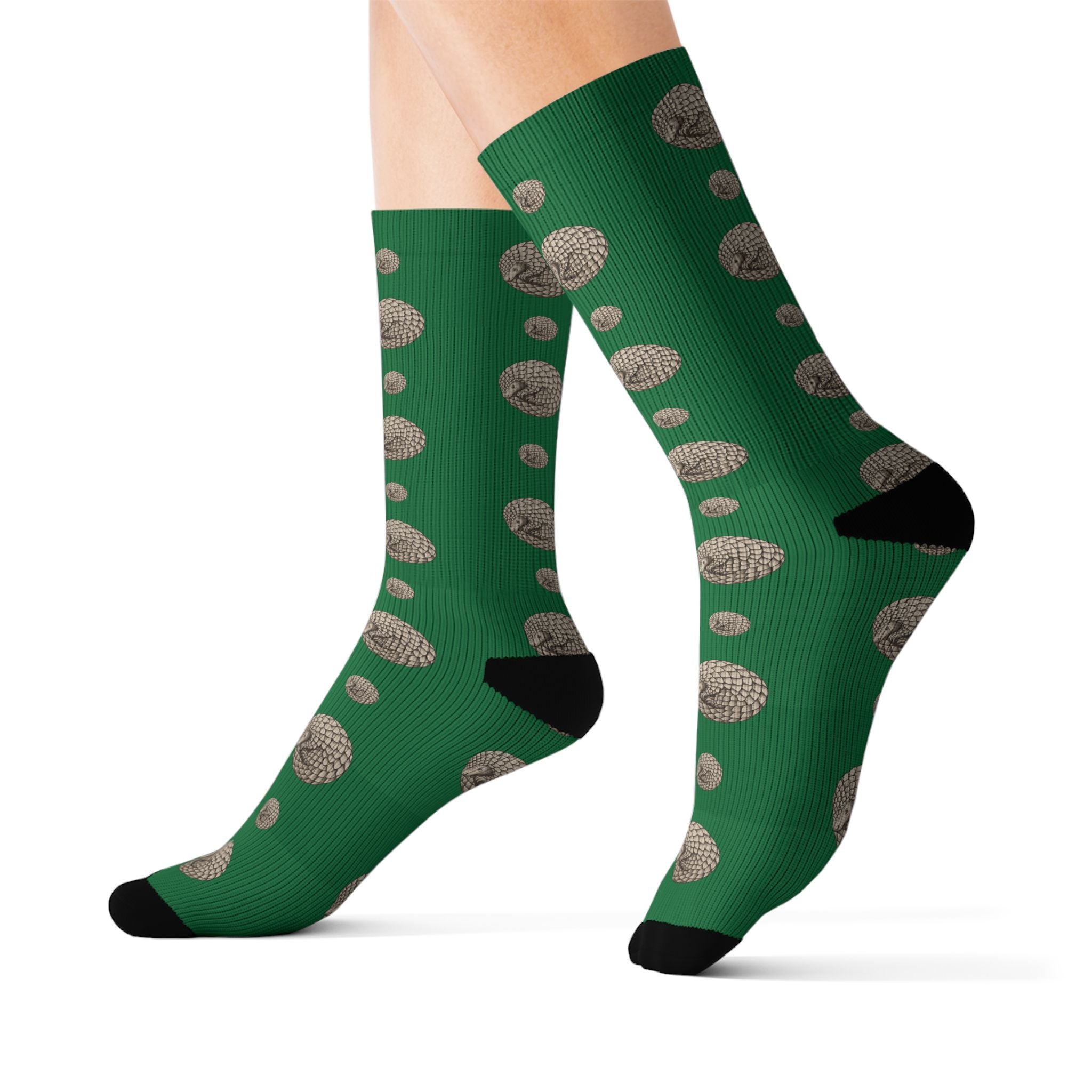 Green Pangolin Fleece-Lined Socks