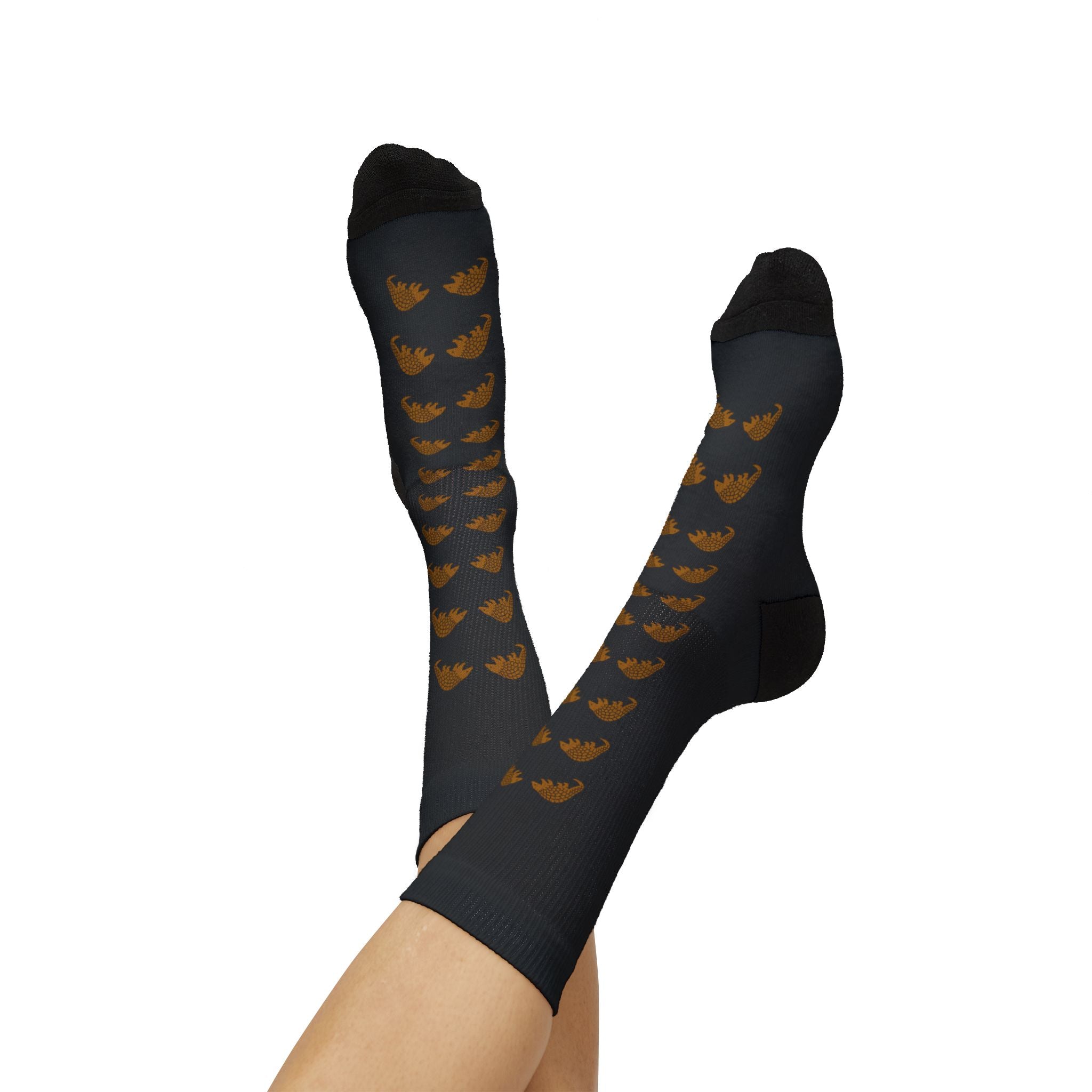 Black Pangolin Fleece-Lined Socks