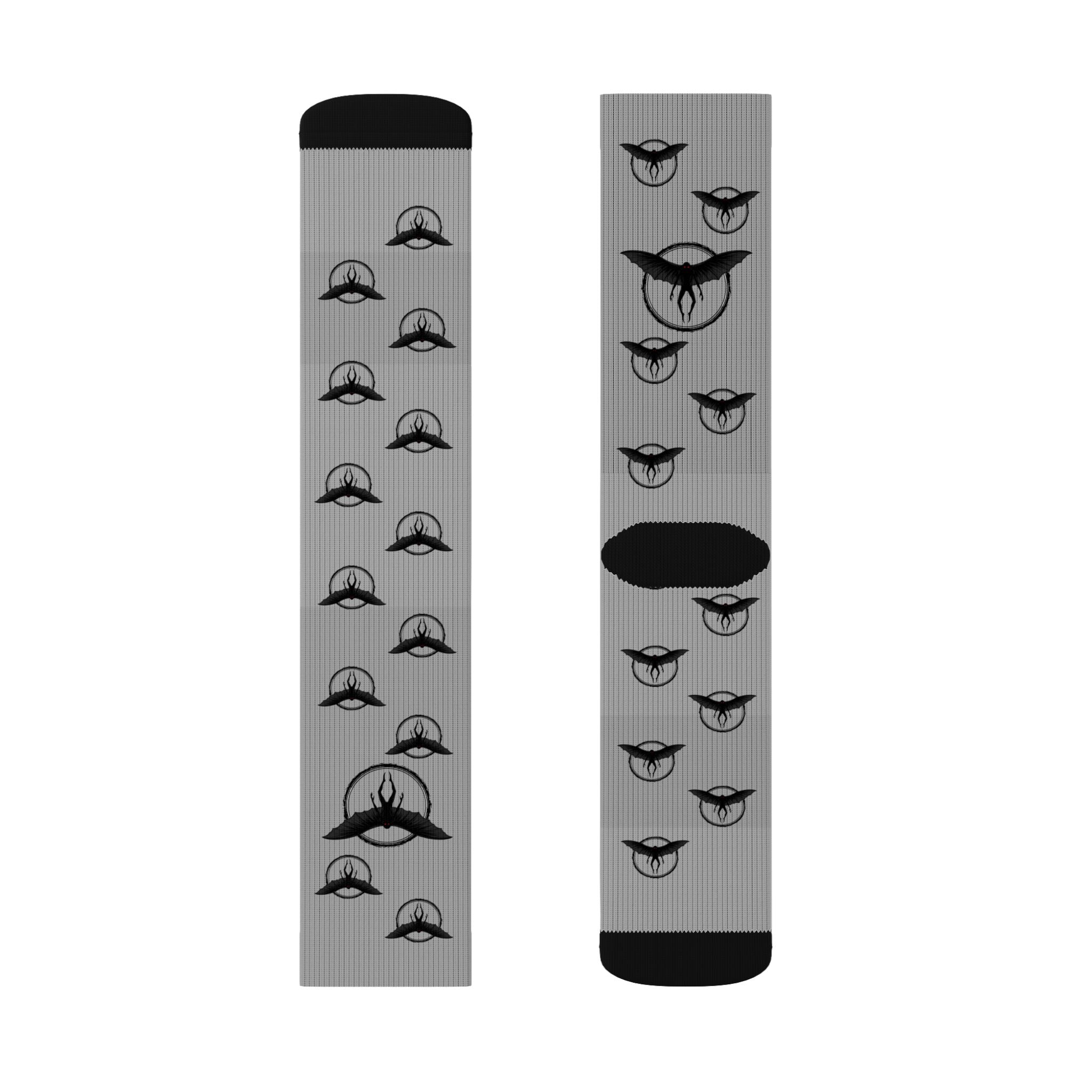 Gray Mothman Fleece-Lined Socks