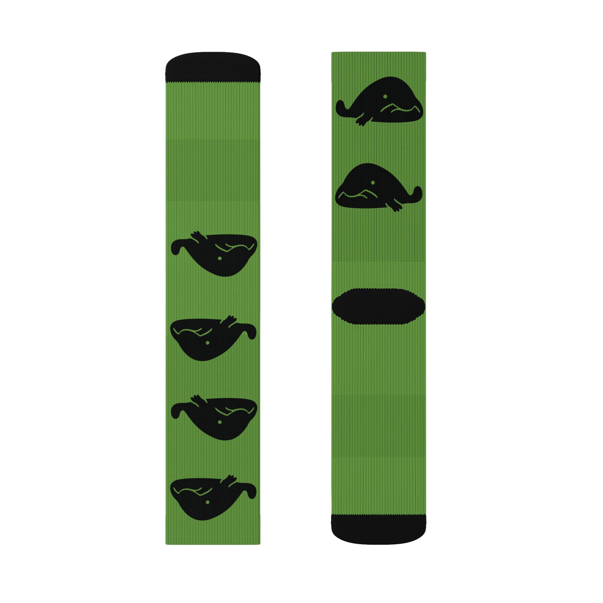 Green Blob Fish Fleece-Lined Socks