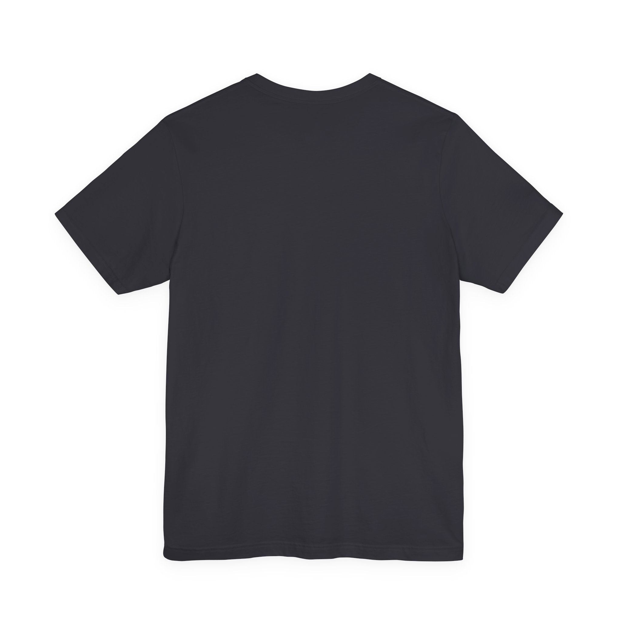 Dark grey t-shirt on a white background