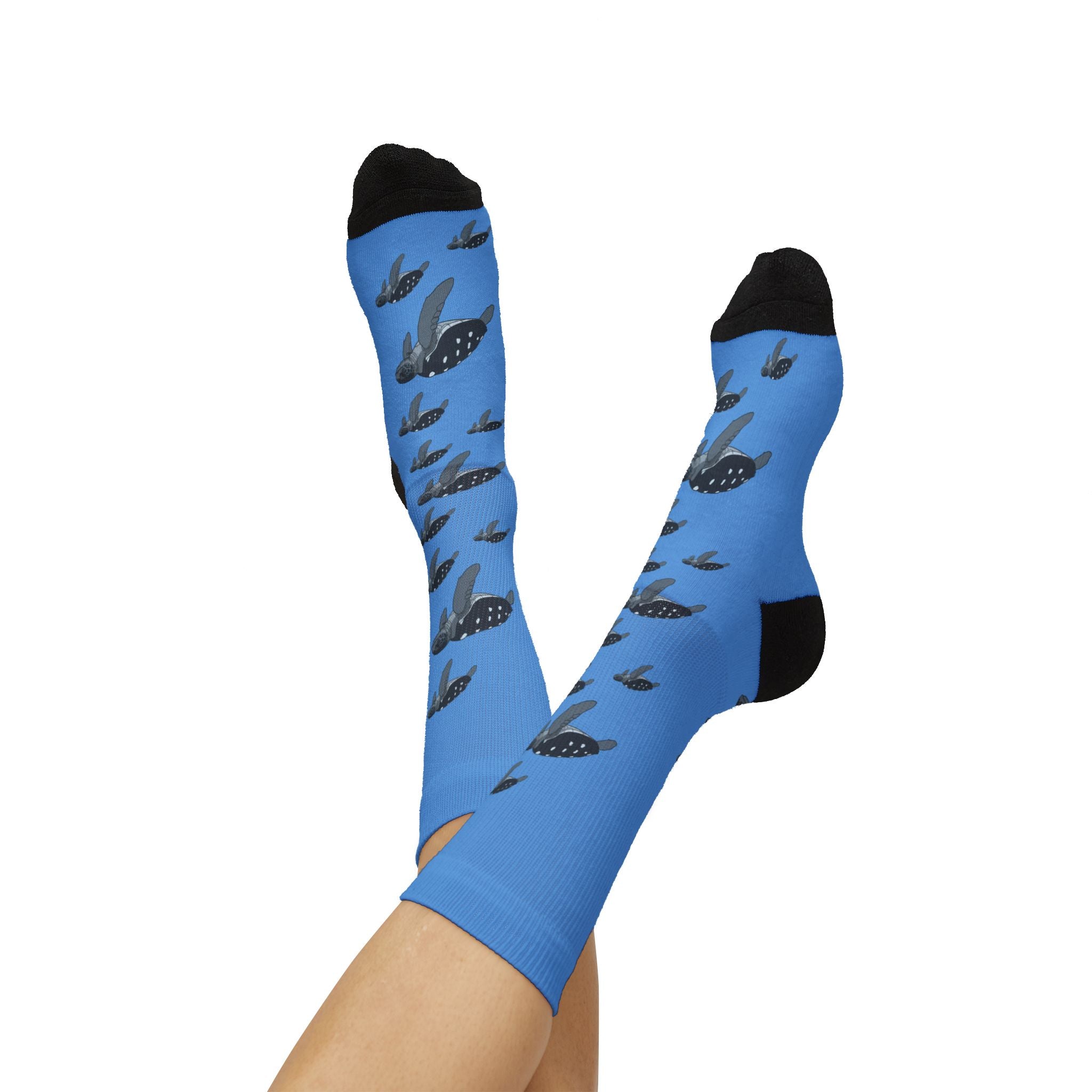 Blue Leatherback Sea Turtle Fleece-Lined Socks