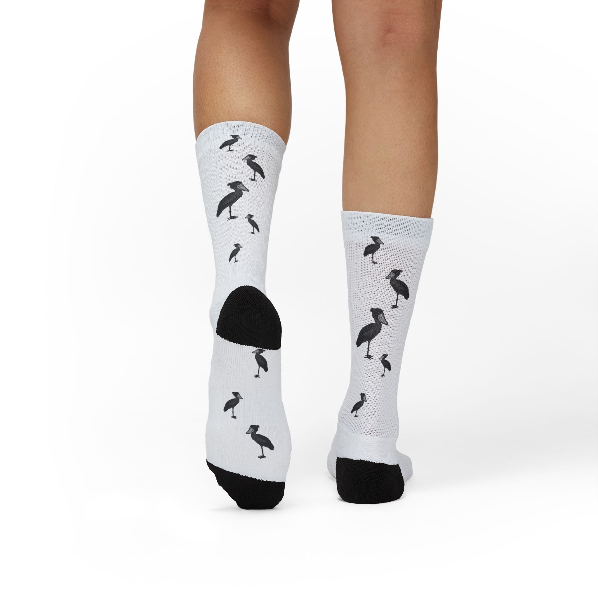 White Shoebill Stork Fleece-Lined Socks