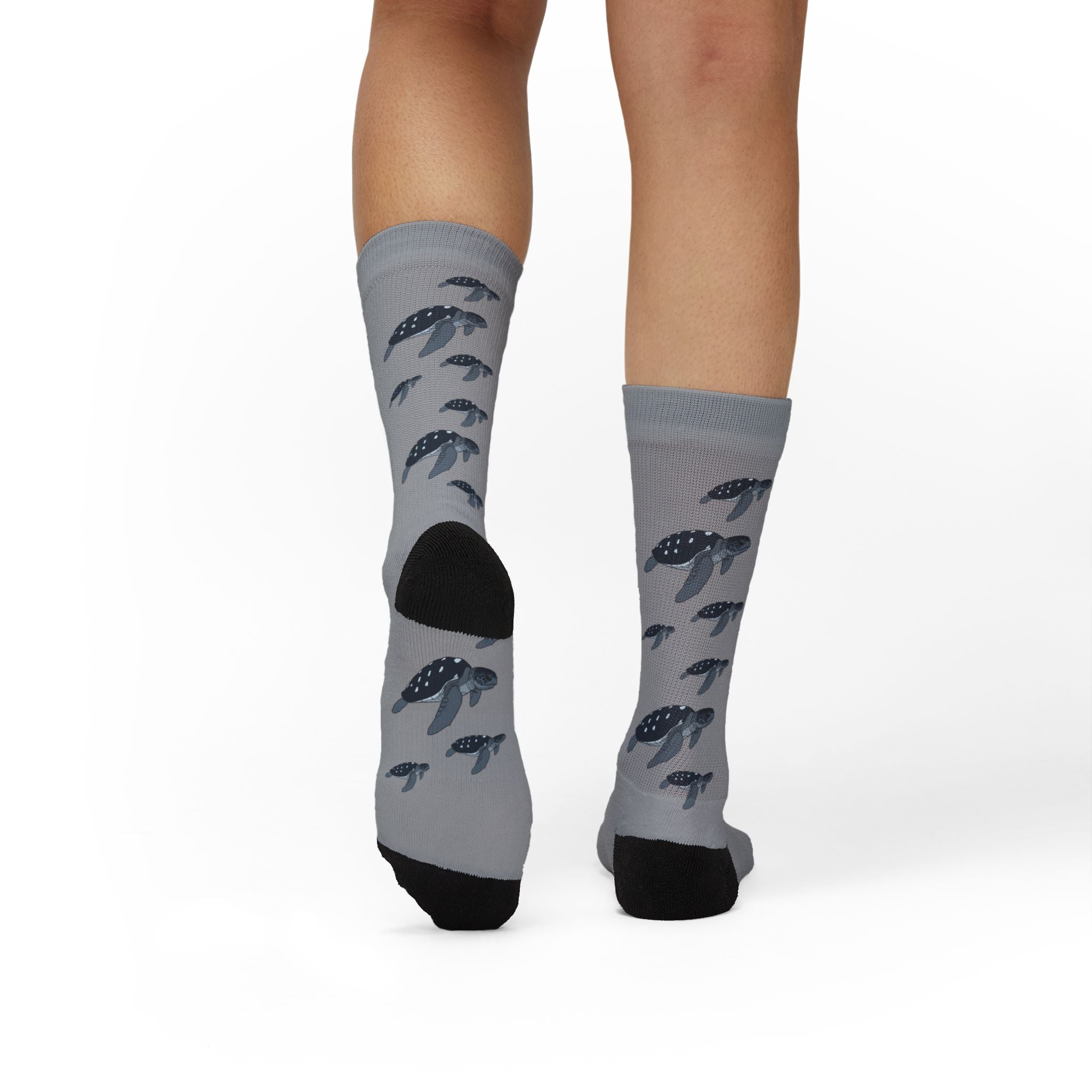 Gray Leatherback Sea Turtle Fleece-Lined Socks