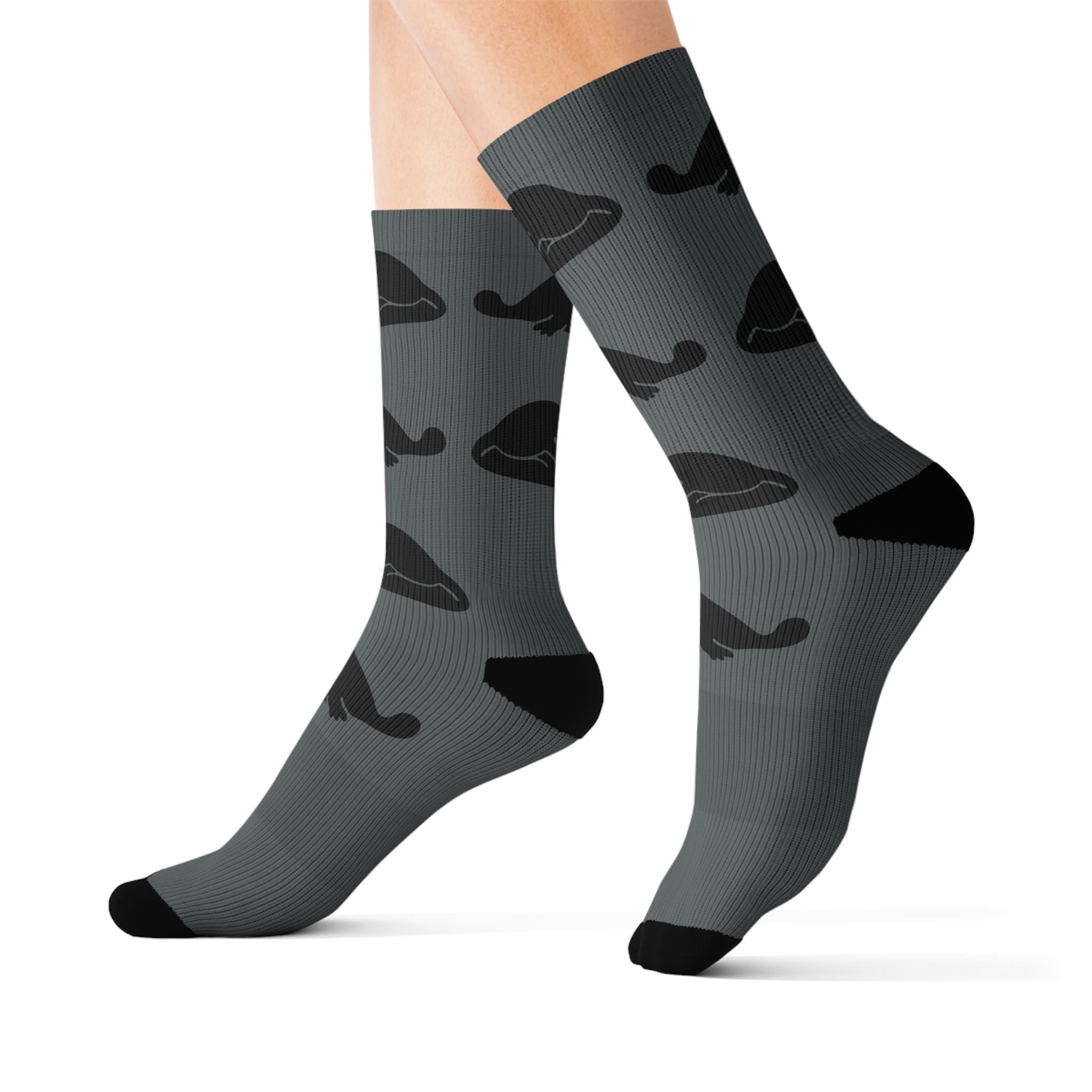 Gray Blob Fish Fleece-Lined Socks