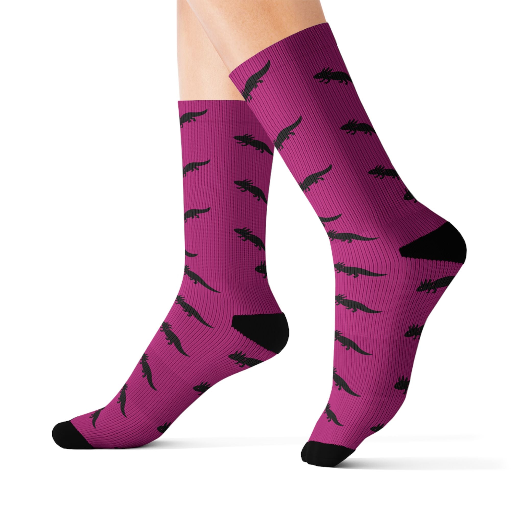 Pink Axolotl Fleece-Lined Socks