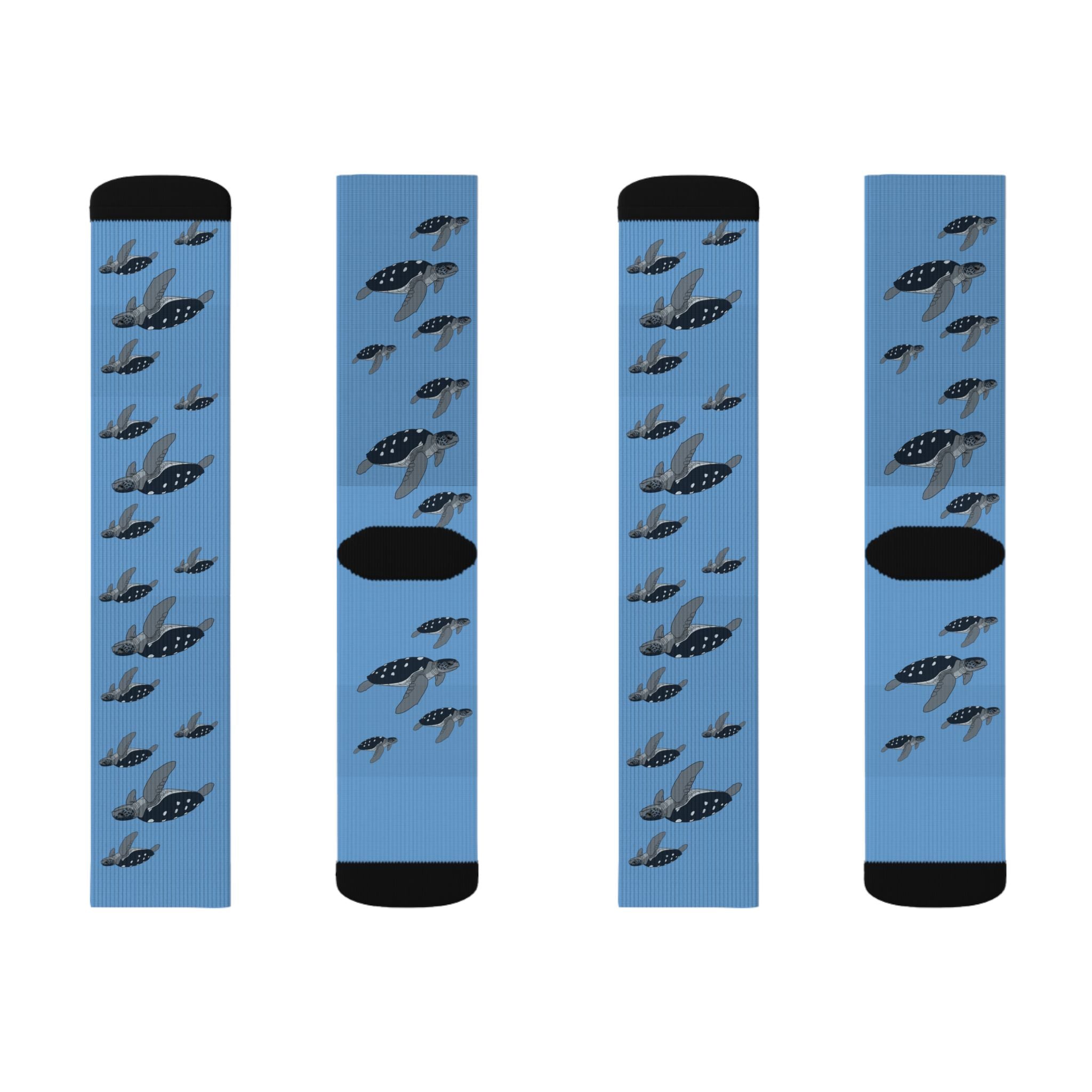 Blue Leatherback Sea Turtle Fleece-Lined Socks