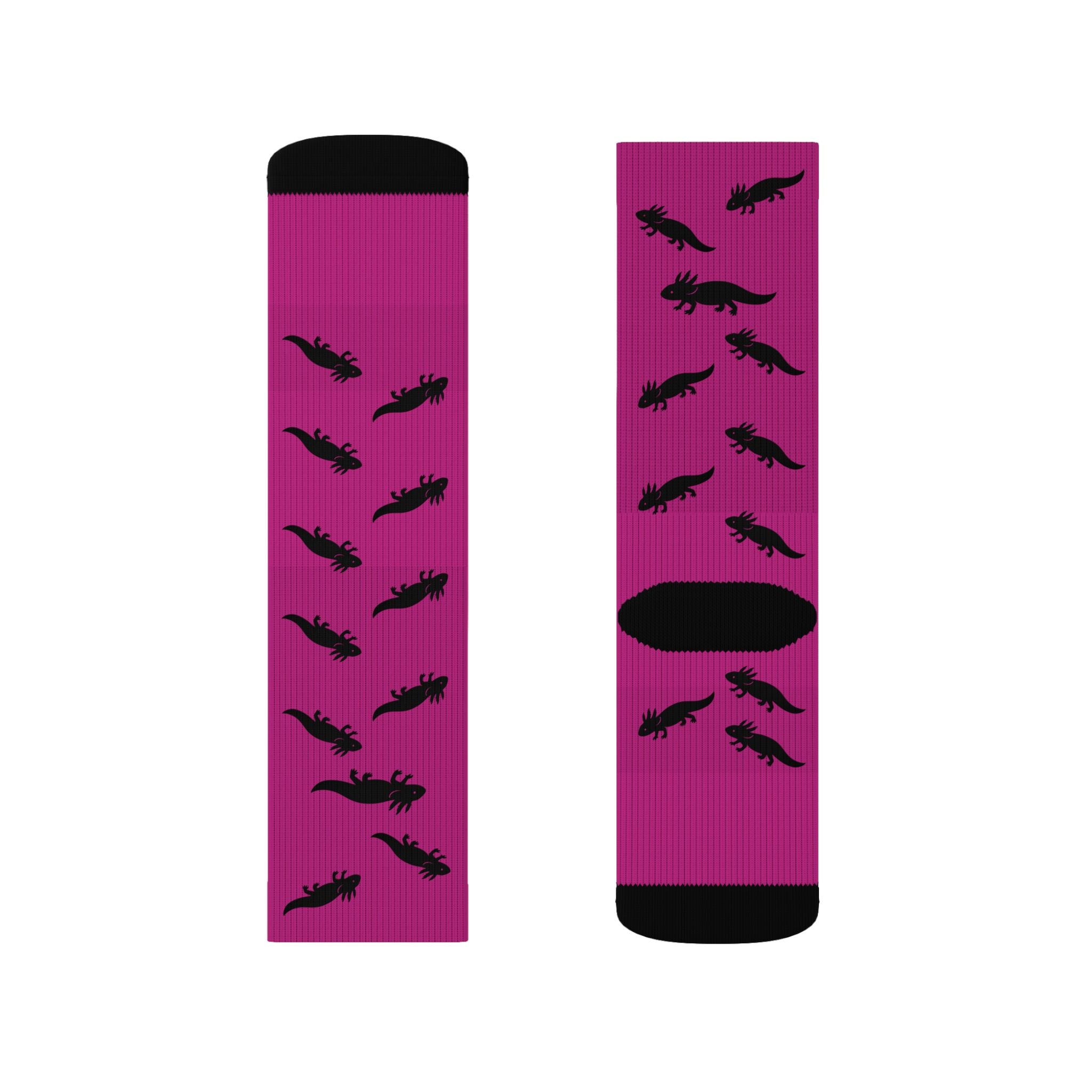 Pink Axolotl Fleece-Lined Socks