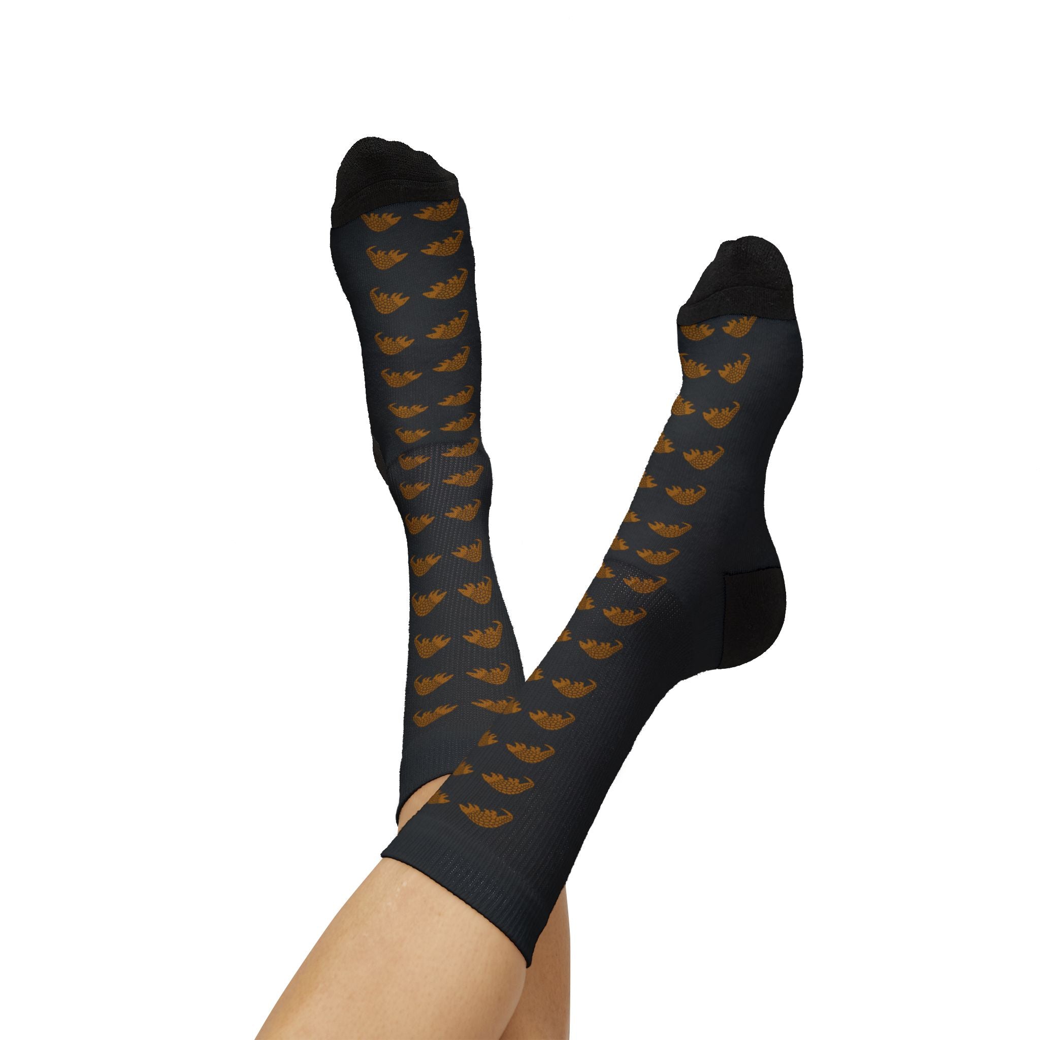 Black Pangolin Fleece-Lined Socks