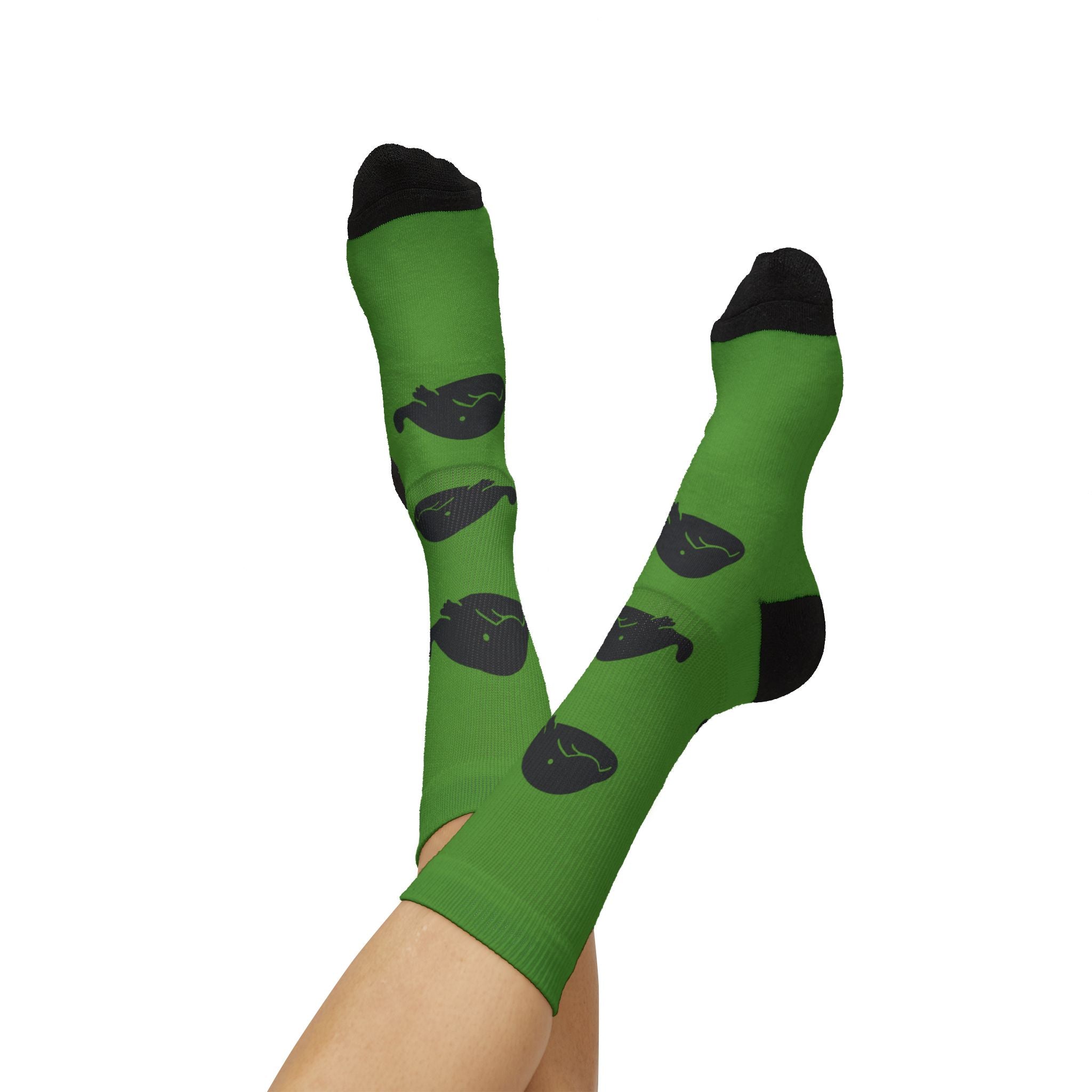 Green Blob Fish Fleece-Lined Socks