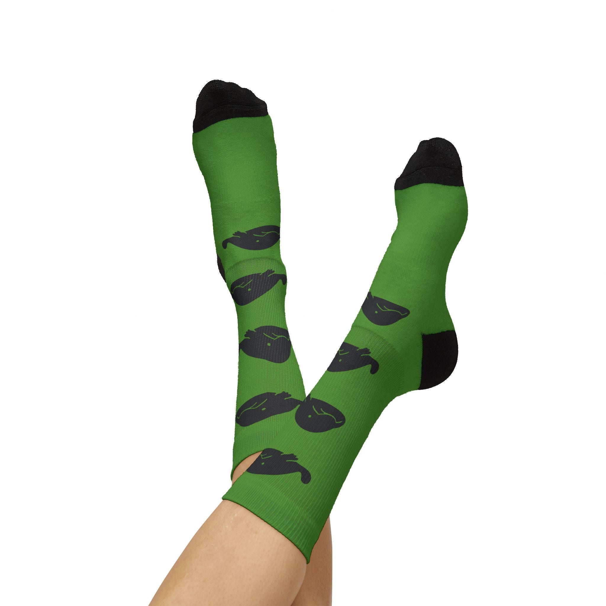Green Blob Fish Fleece-Lined Socks