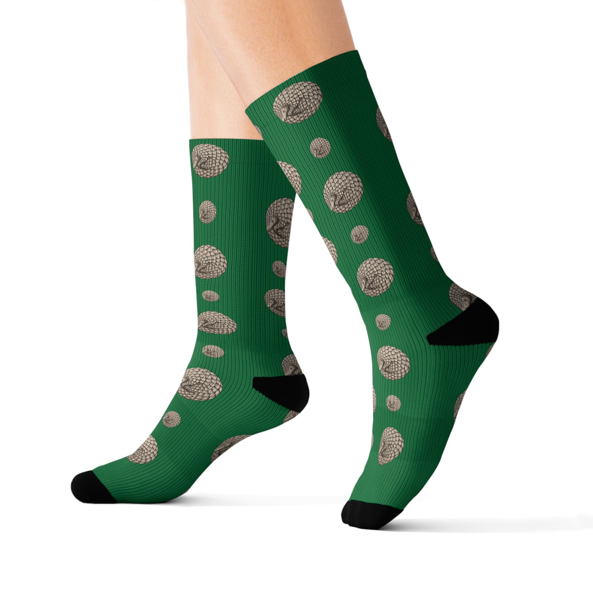 Green Pangolin Fleece-Lined Socks