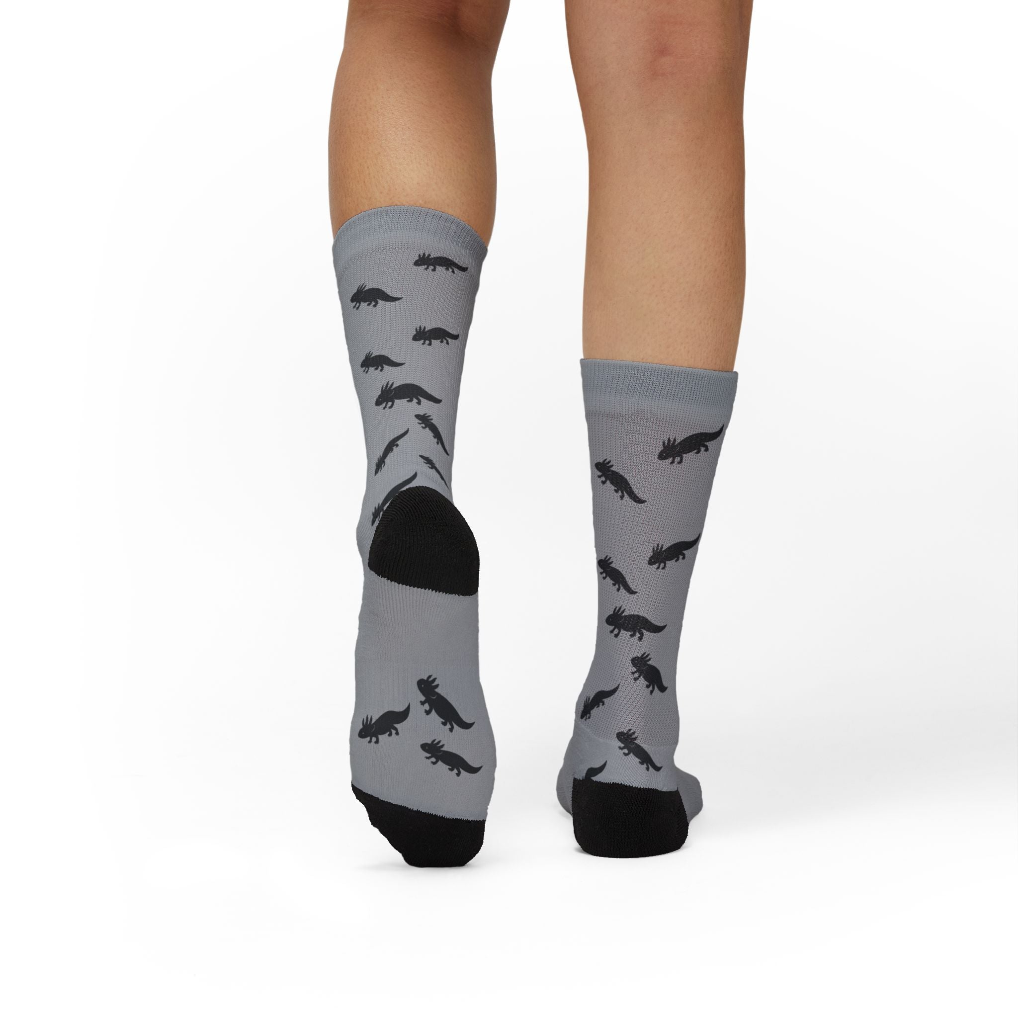 Gray Axolotl Fleece-Lined Socks