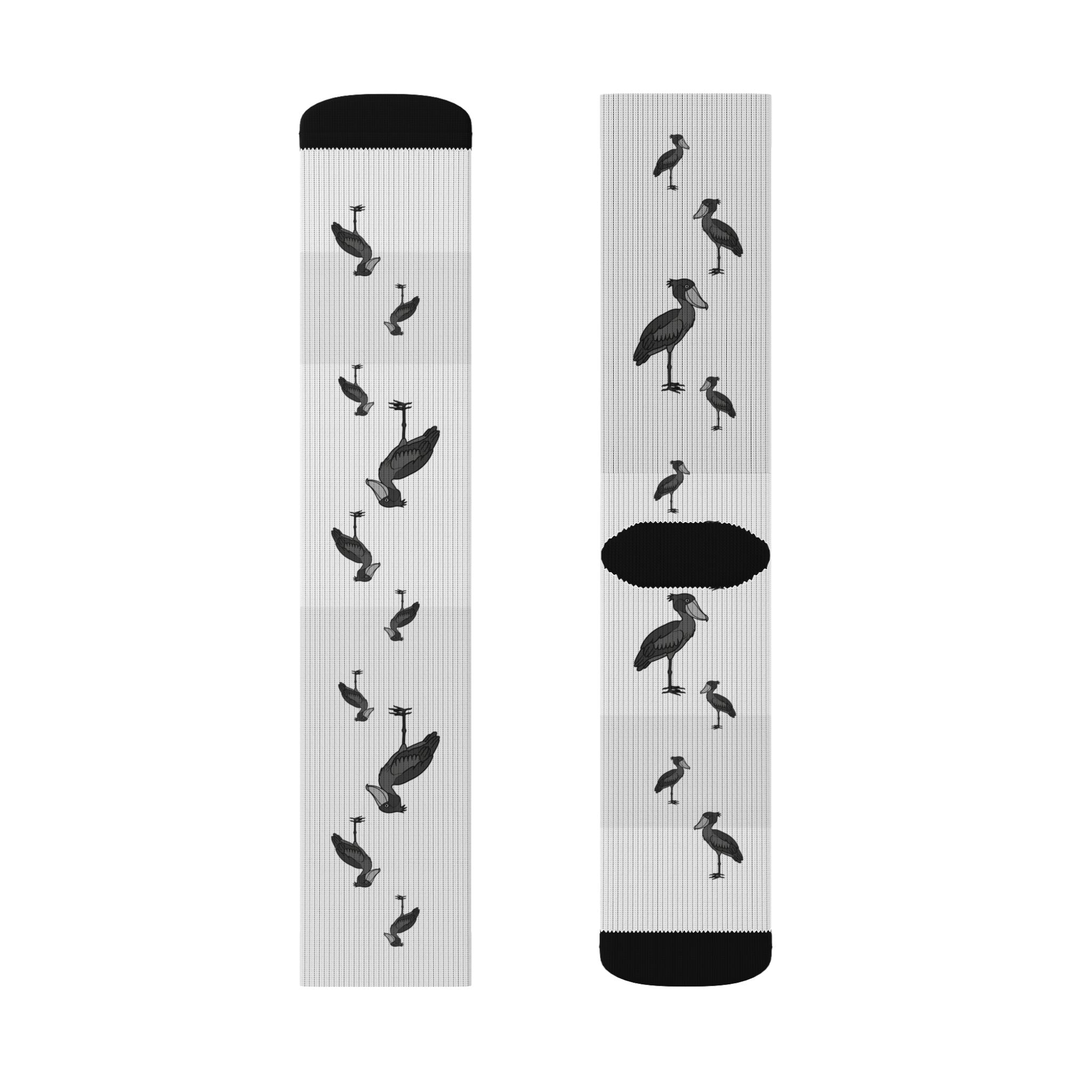 White Shoebill Stork Fleece-Lined Socks