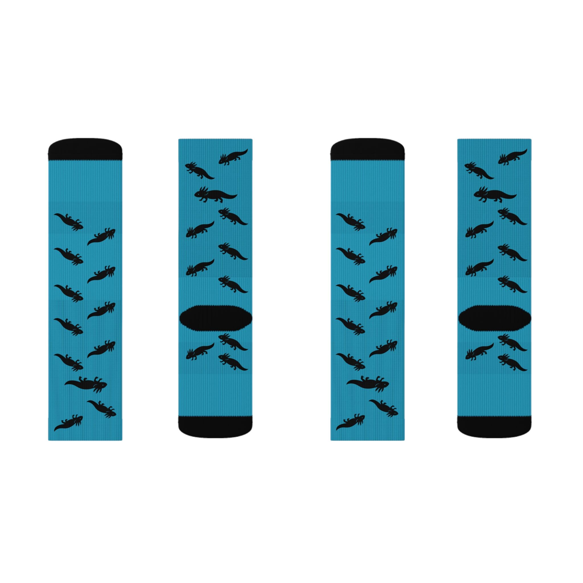 Turquoise Axolotl Fleece-Lined Socks