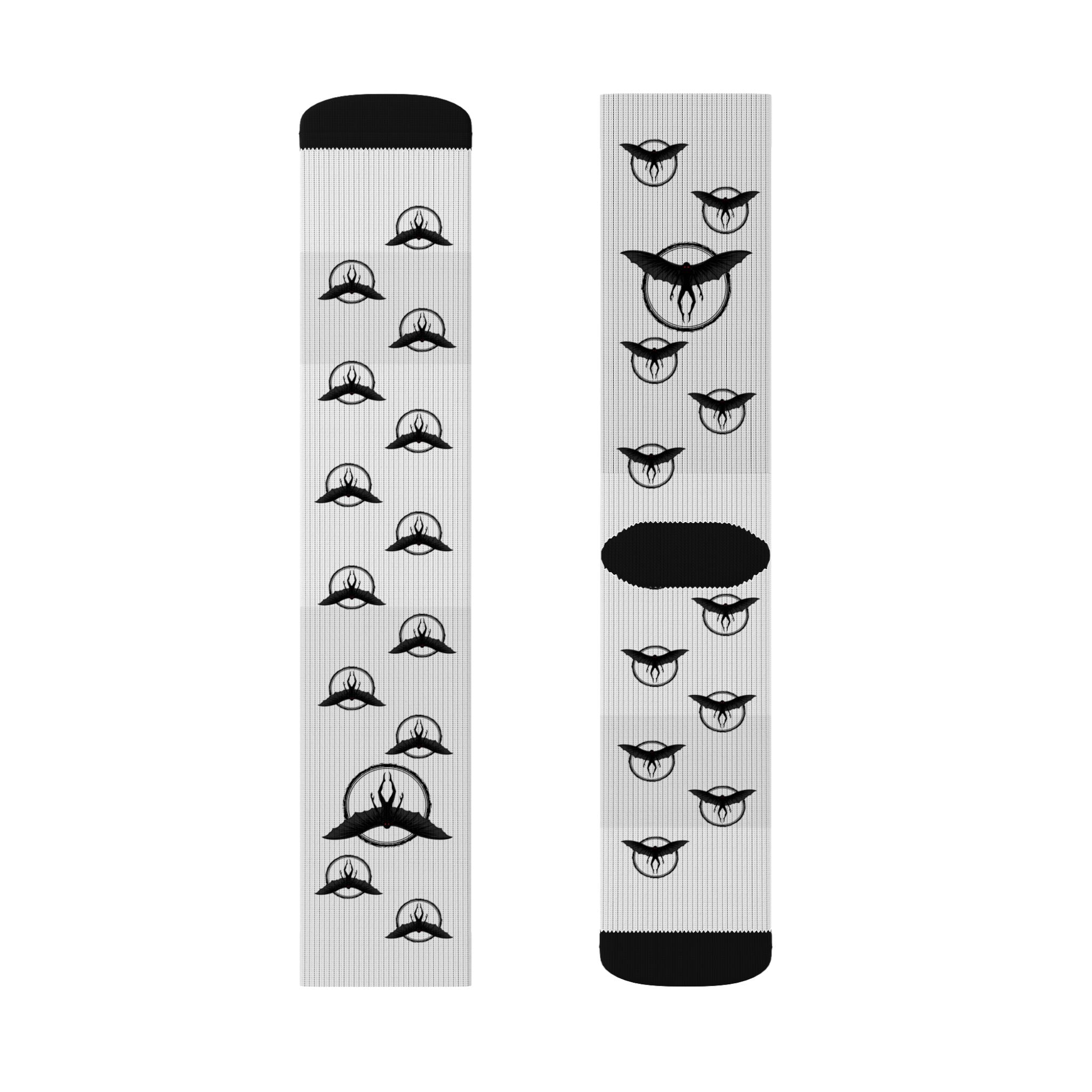 White Mothman Fleece-Lined Socks