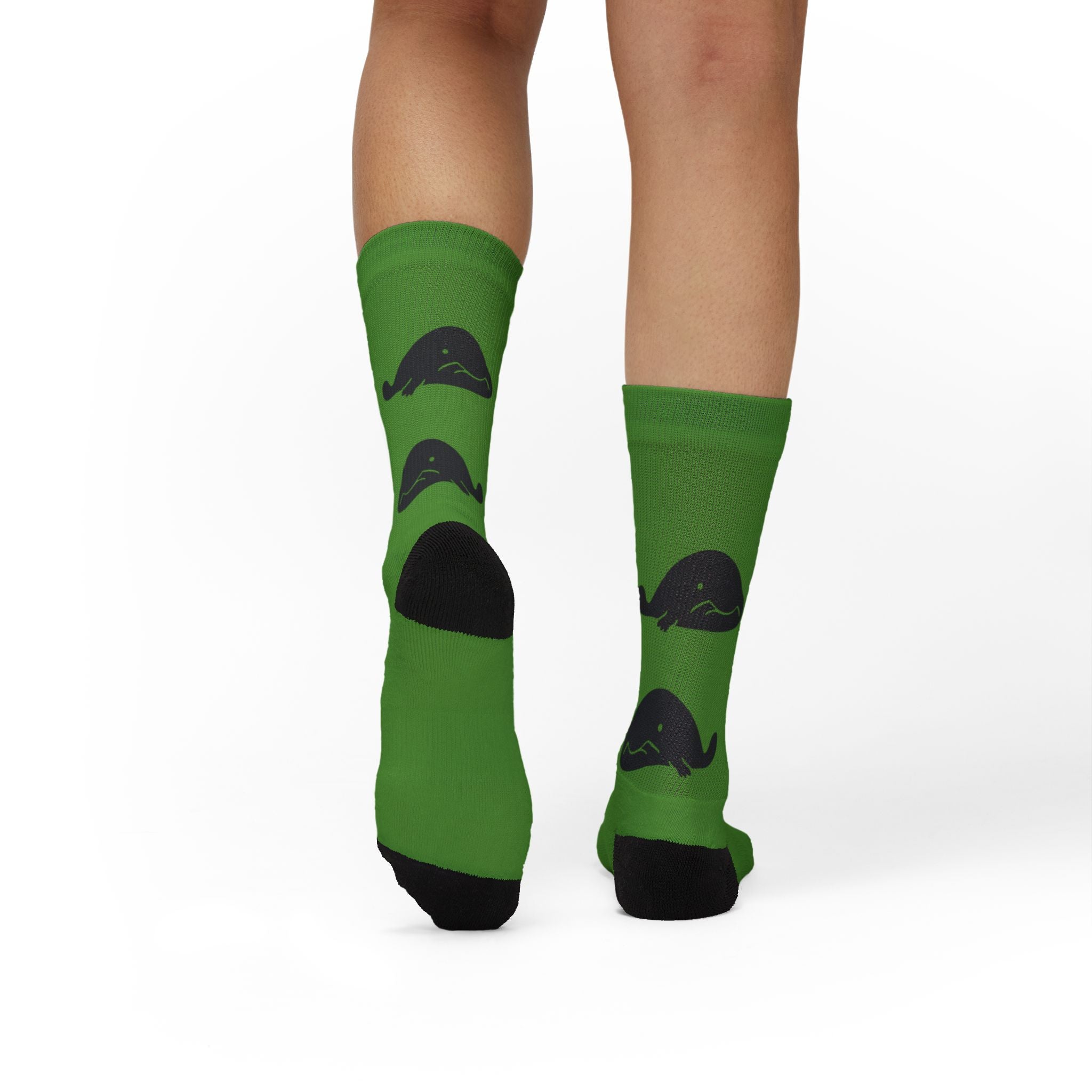 Green Blob Fish Fleece-Lined Socks
