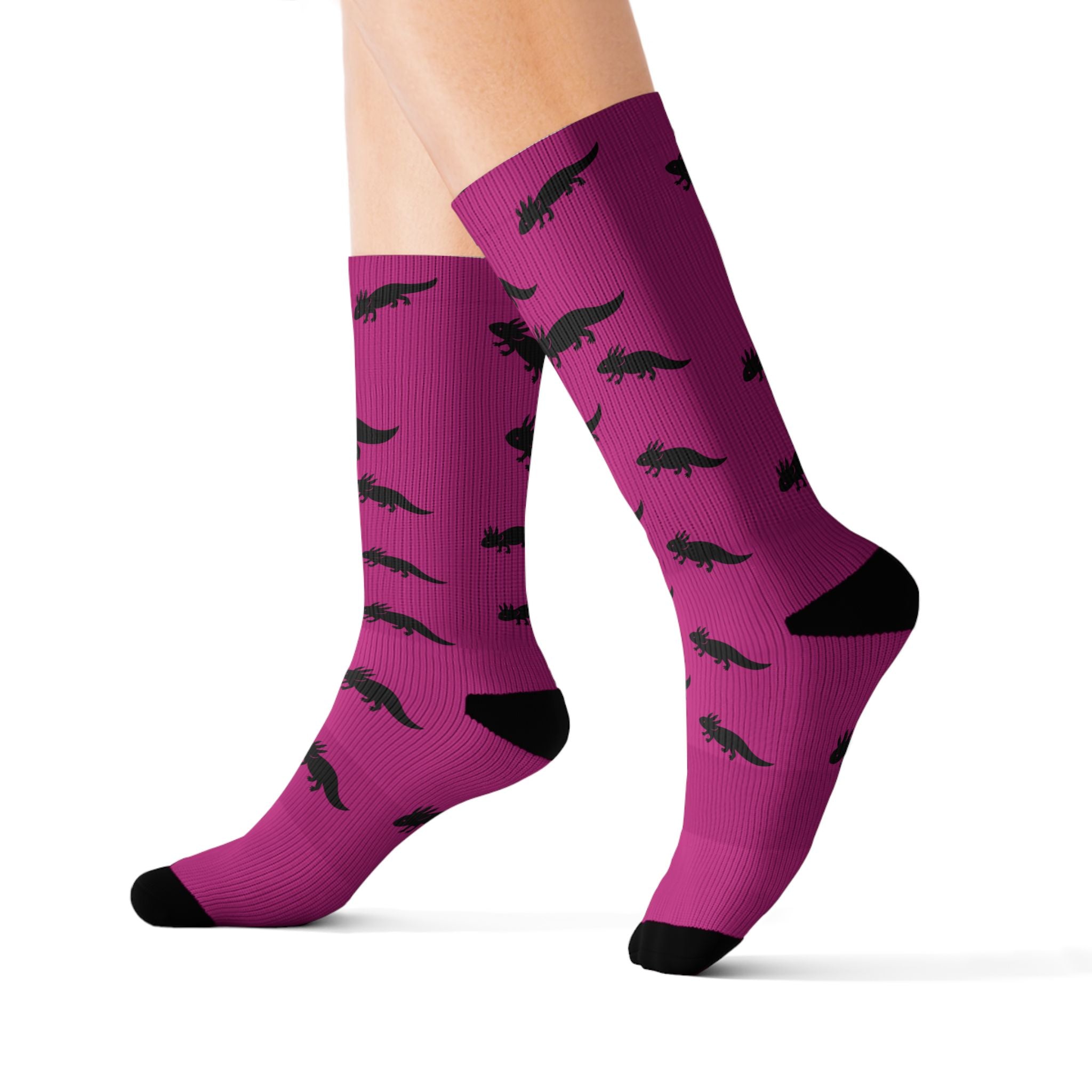 Pink Axolotl Fleece-Lined Socks