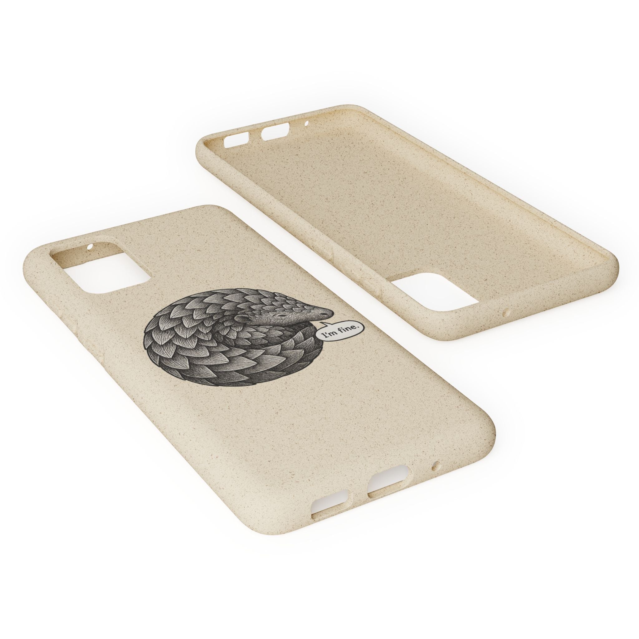 Anxious Pangolin "I'm Fine" Biodegradable Phone Case