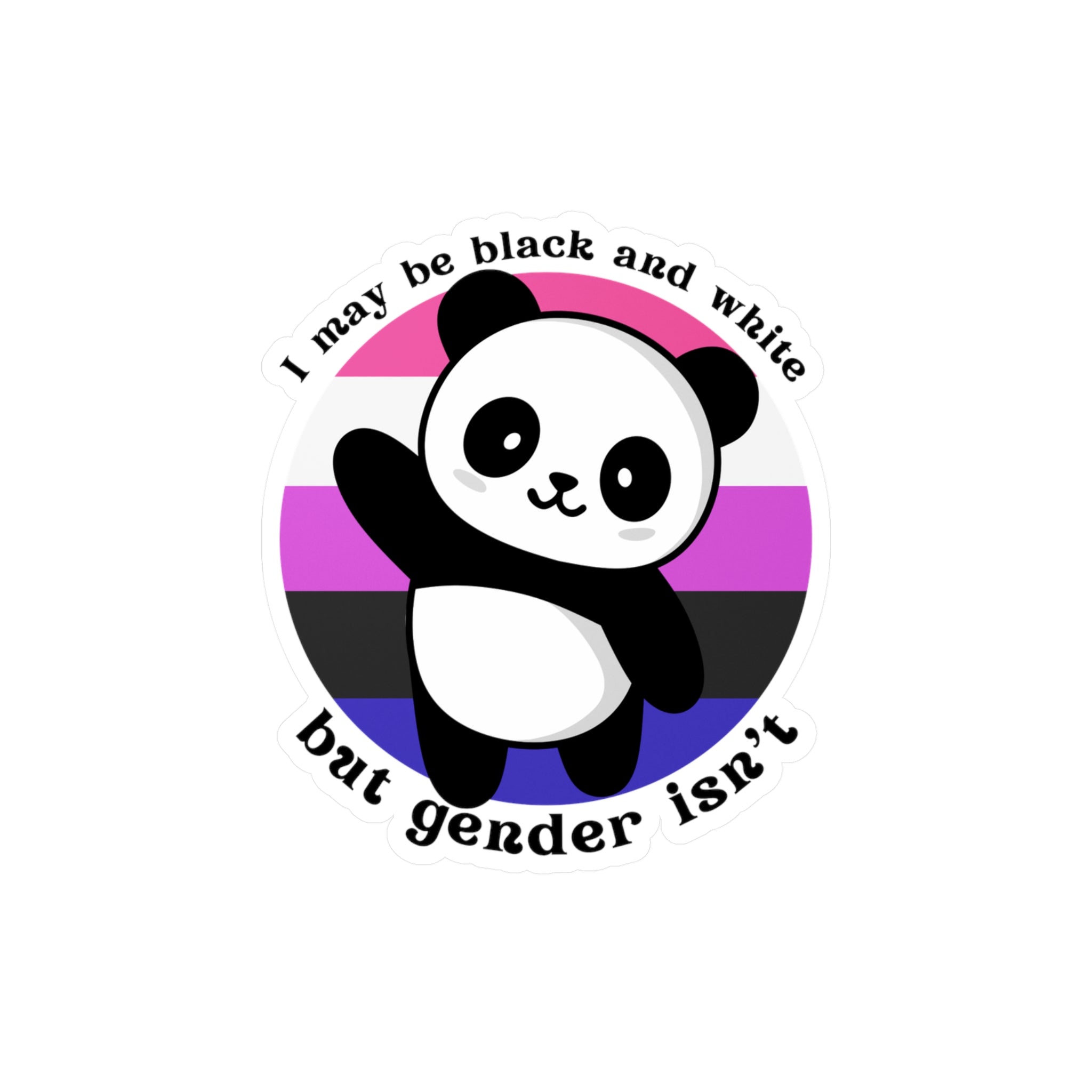Genderfluid Pride Panda Sticker