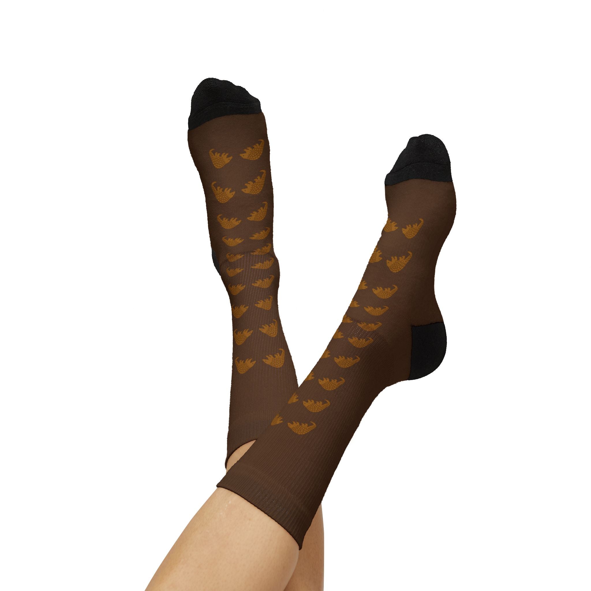 Brown Pangolin Fleece-Lined Socks