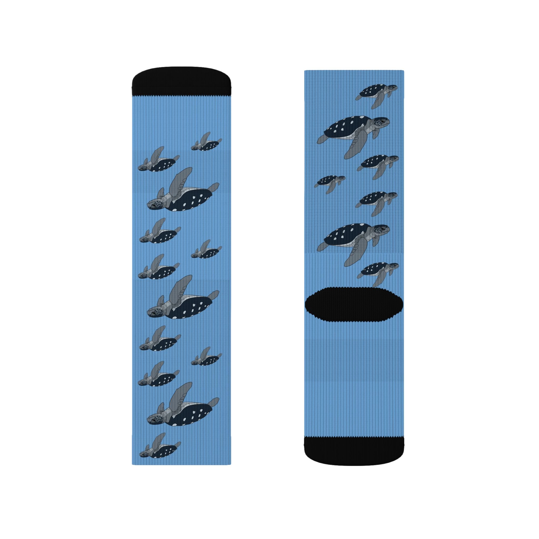 Blue Leatherback Sea Turtle Fleece-Lined Socks