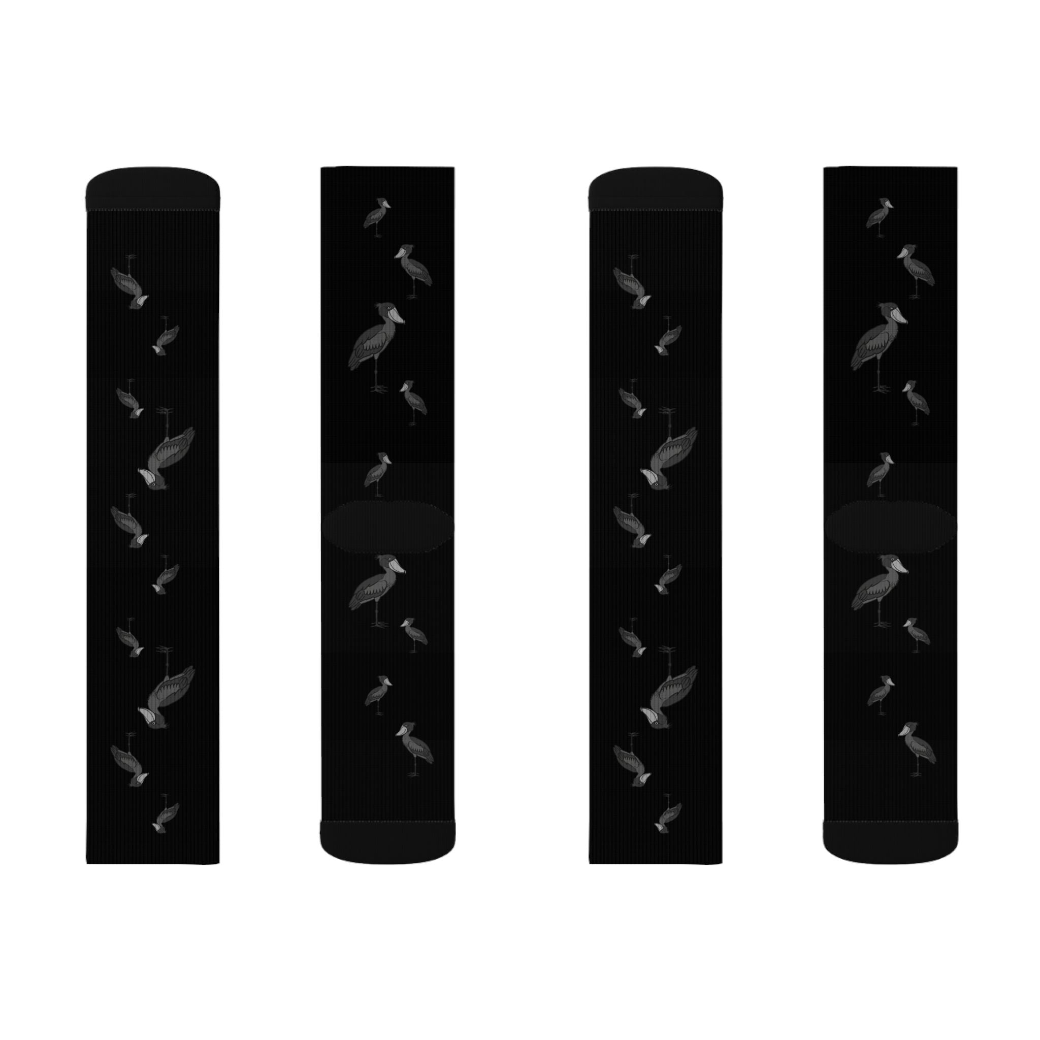 Black Shoebill Stork Fleece-Lined Socks