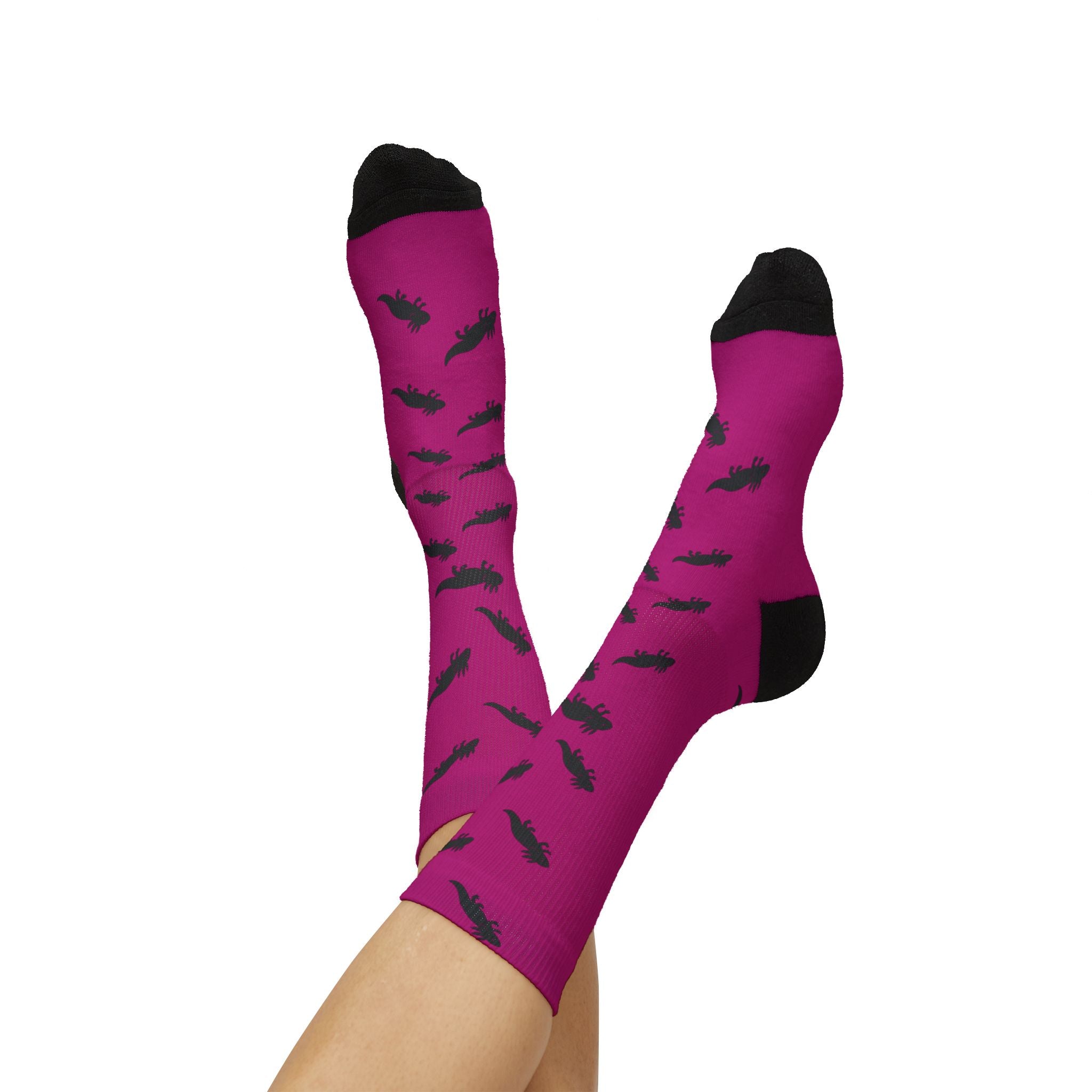 Pink Axolotl Fleece-Lined Socks