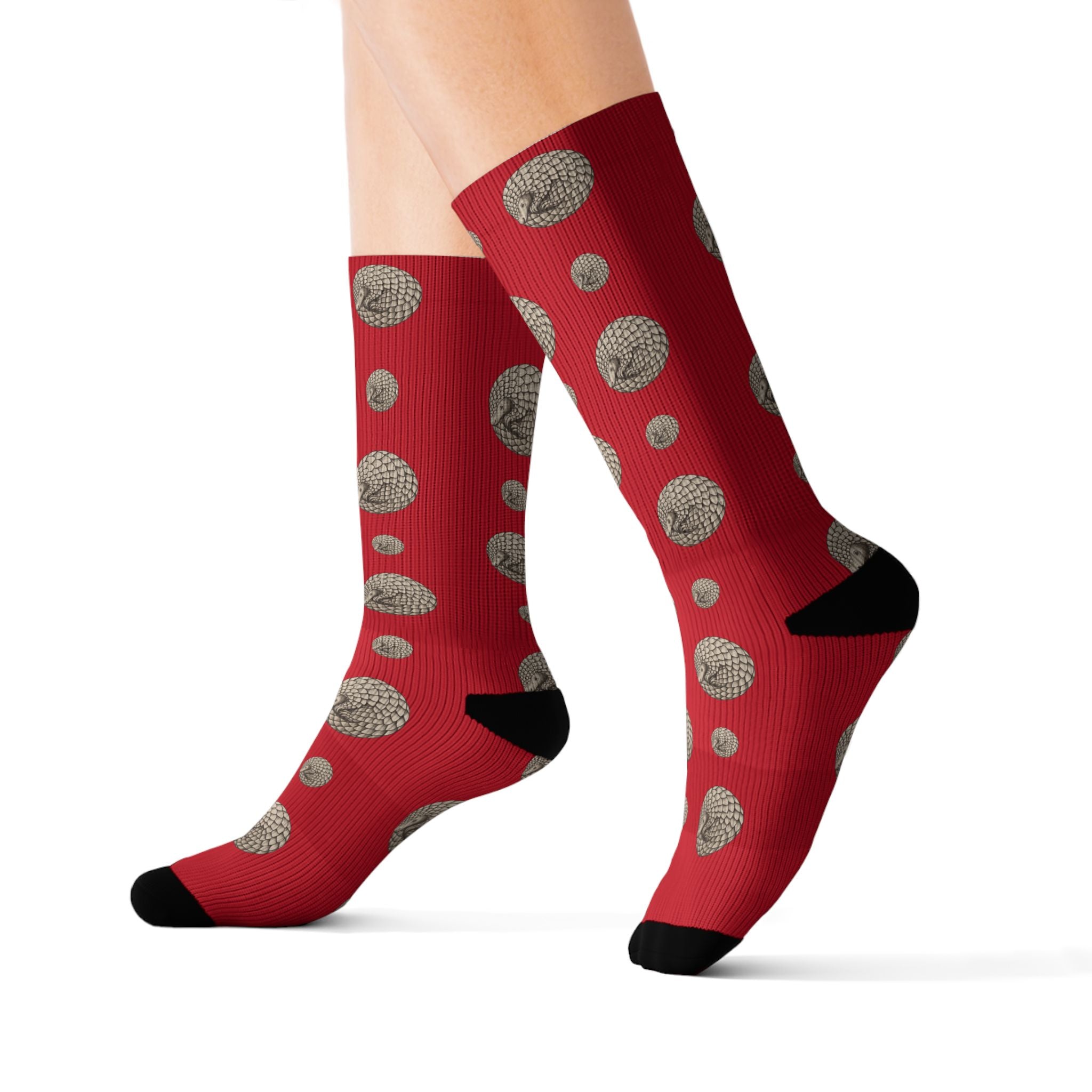 Red Pangolin Fleece-Lined Socks