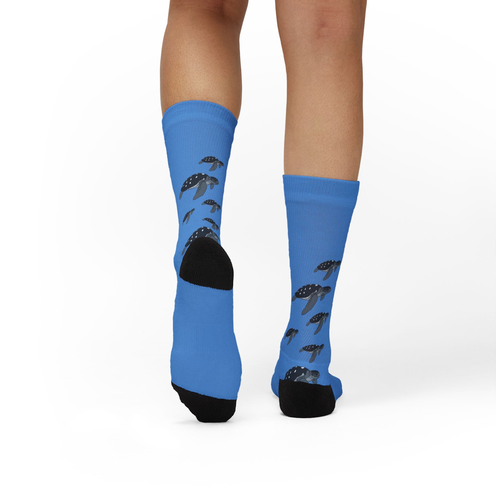 Blue Leatherback Sea Turtle Fleece-Lined Socks