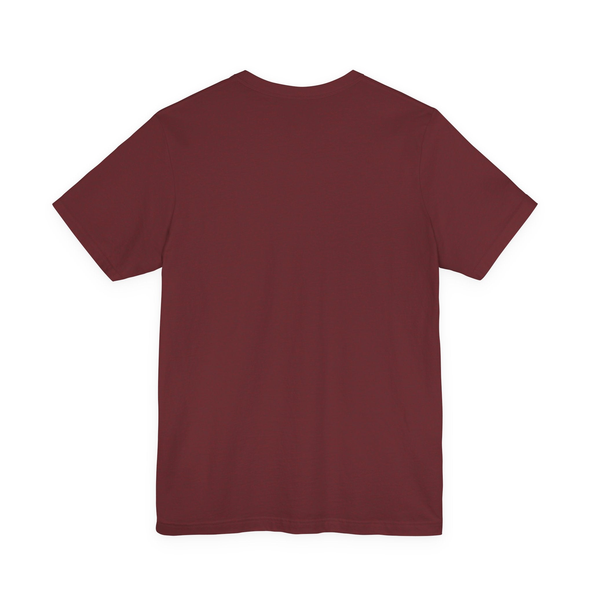 Maroon t-shirt on a white background