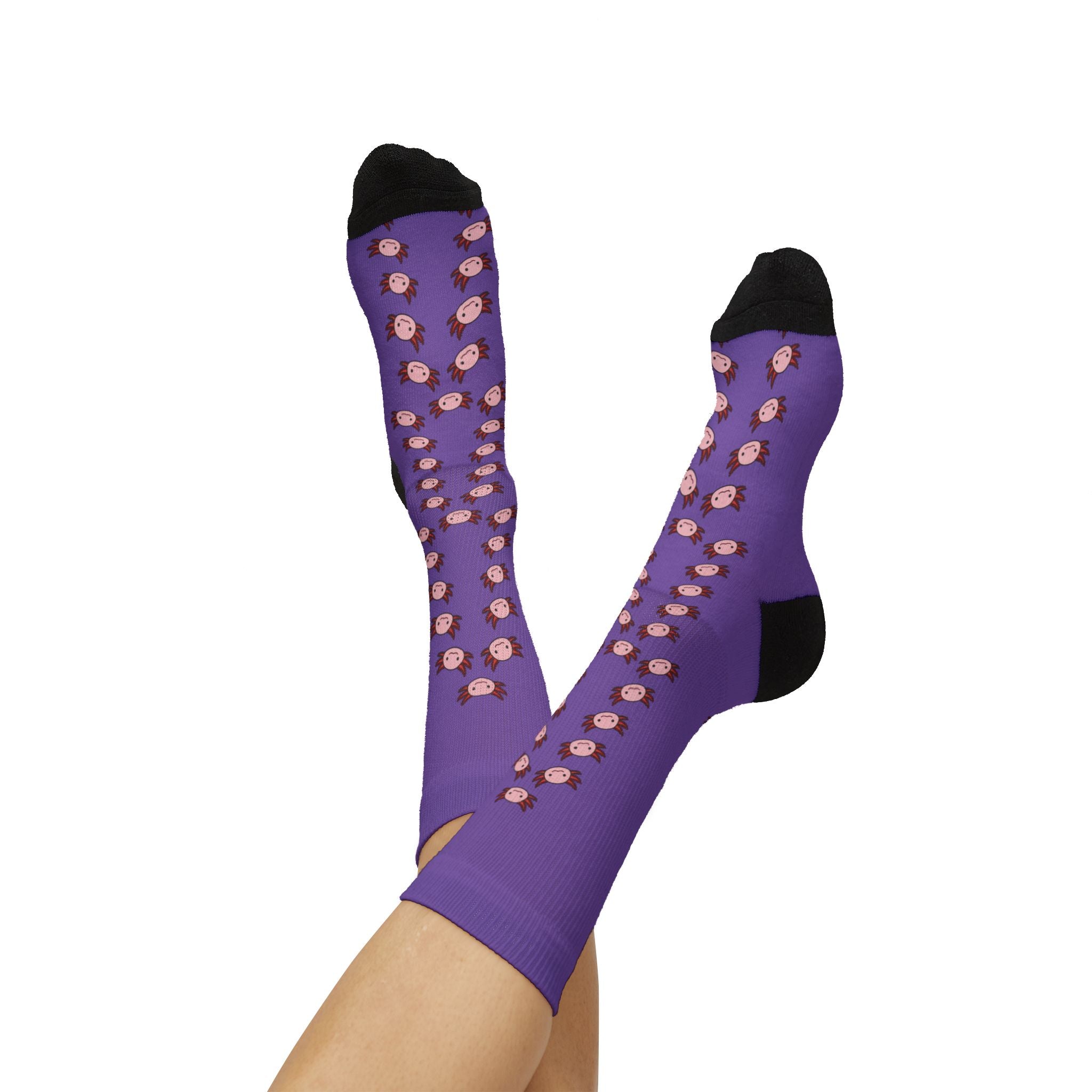 Purple Axolotl Fleece-Lined Socks