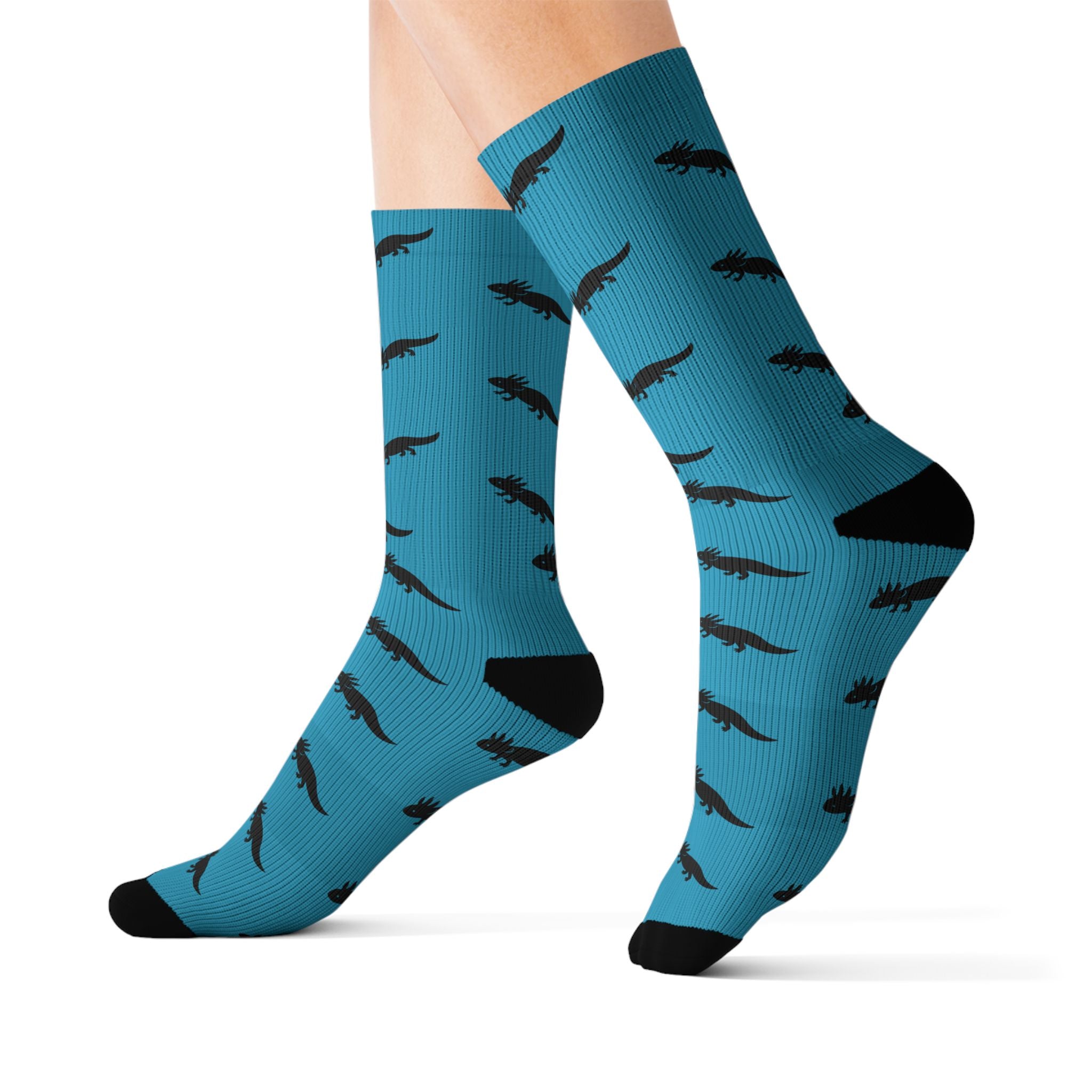 Turquoise Axolotl Fleece-Lined Socks