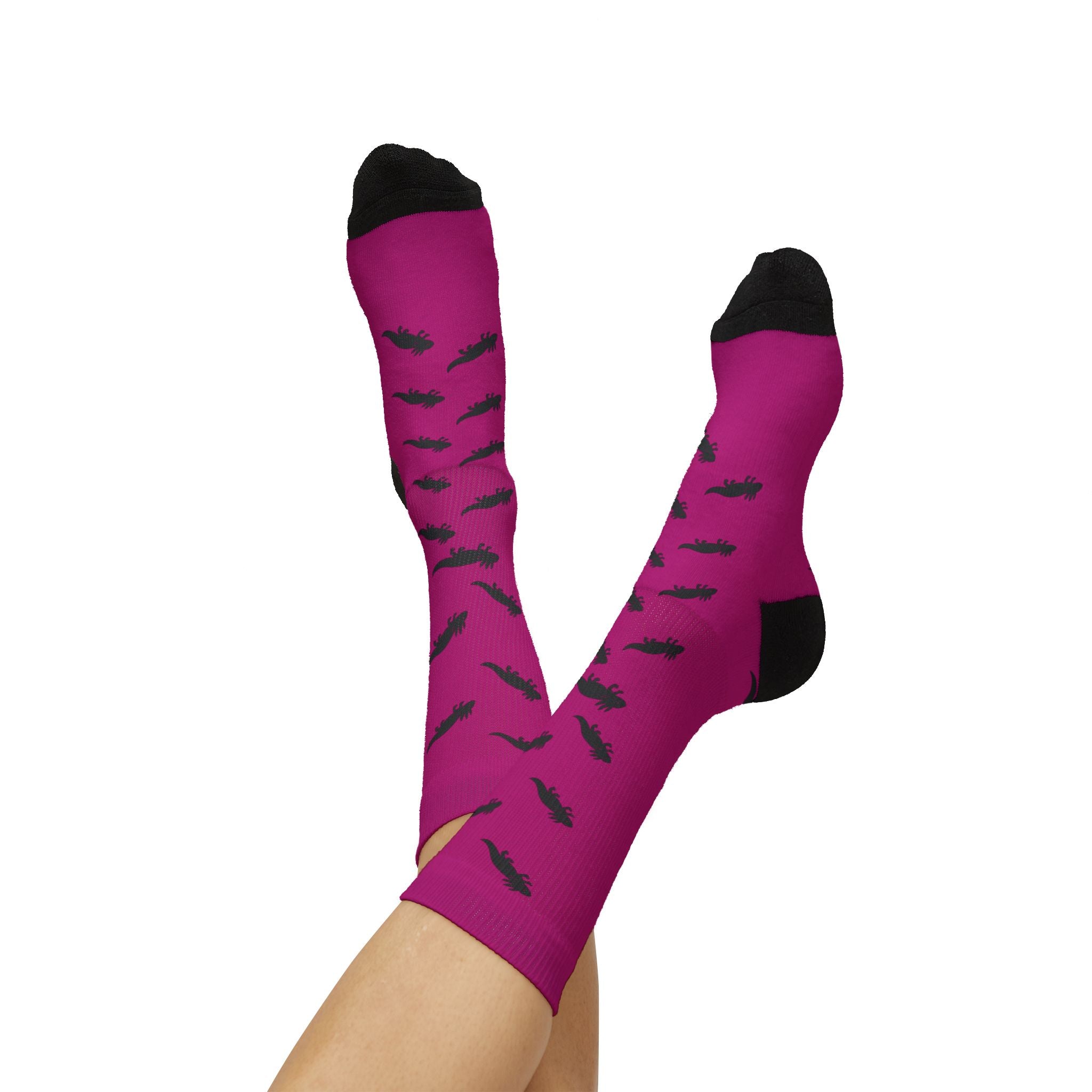 Pink Axolotl Fleece-Lined Socks