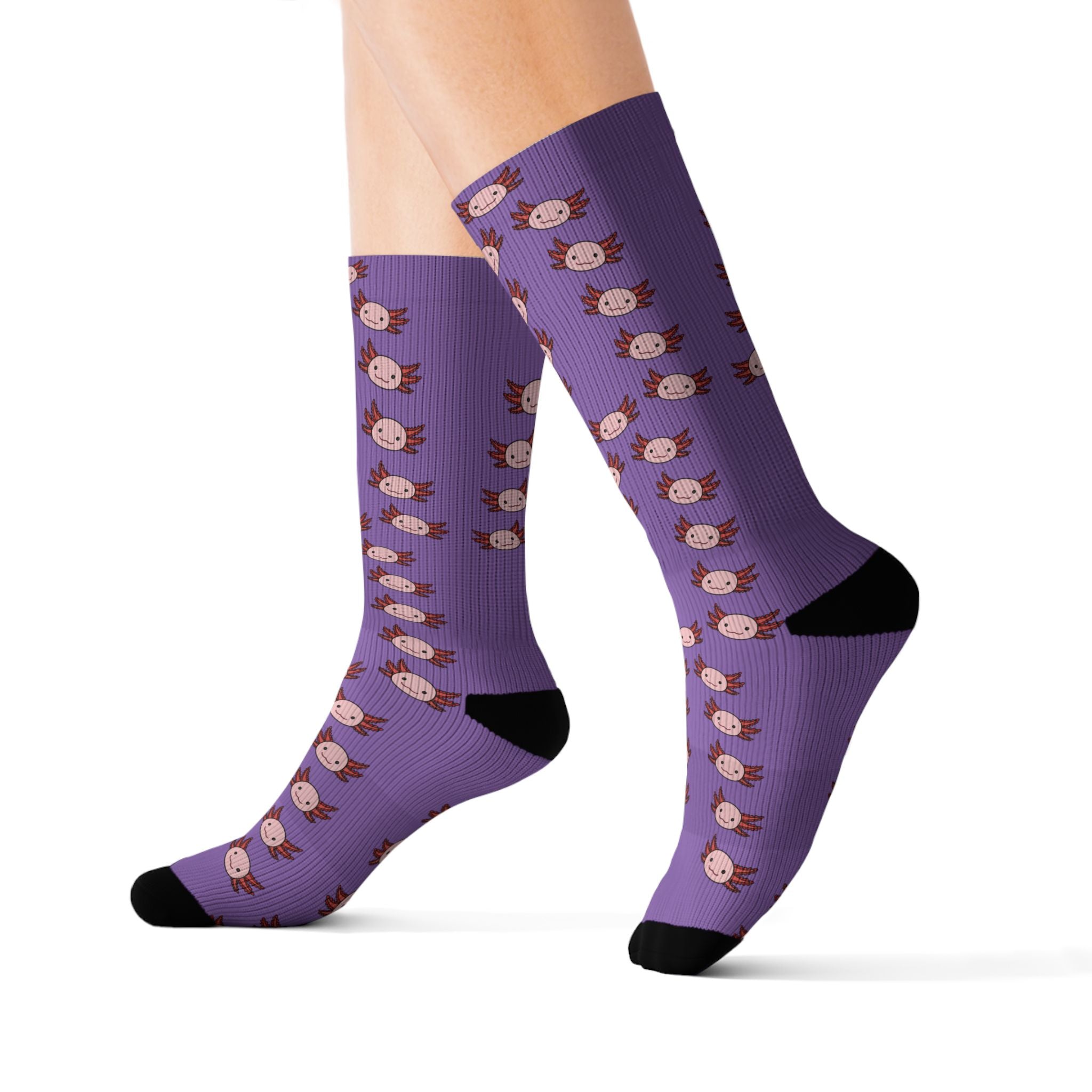Purple Axolotl Fleece-Lined Socks